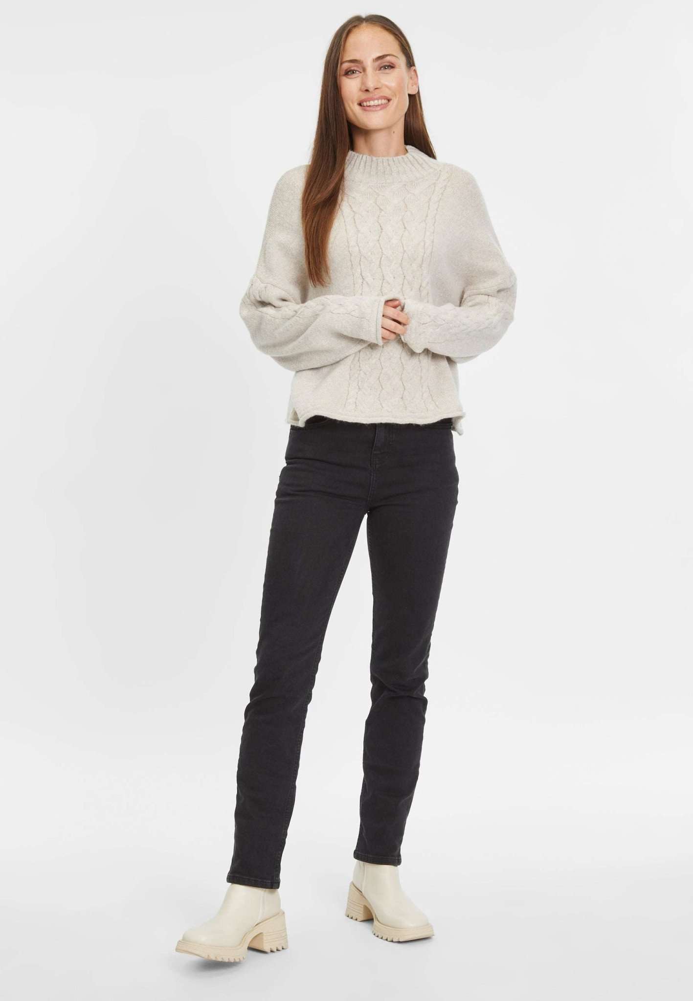 Balje Cable Knit Sweater en pull-over Tapioca Tamaris   