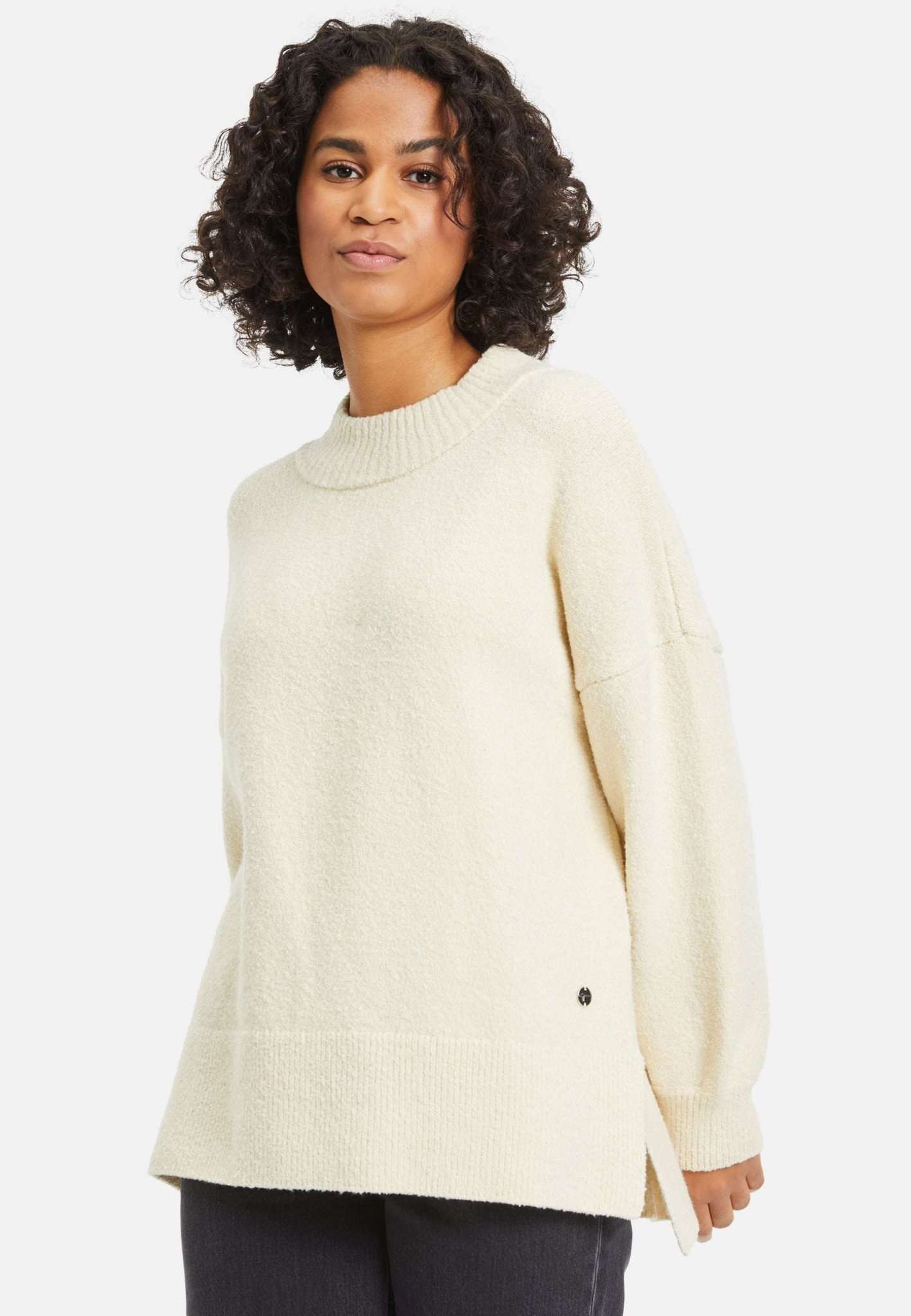 Barlt Boucle Knit Sweater en blanc antique Pullover Tamaris   