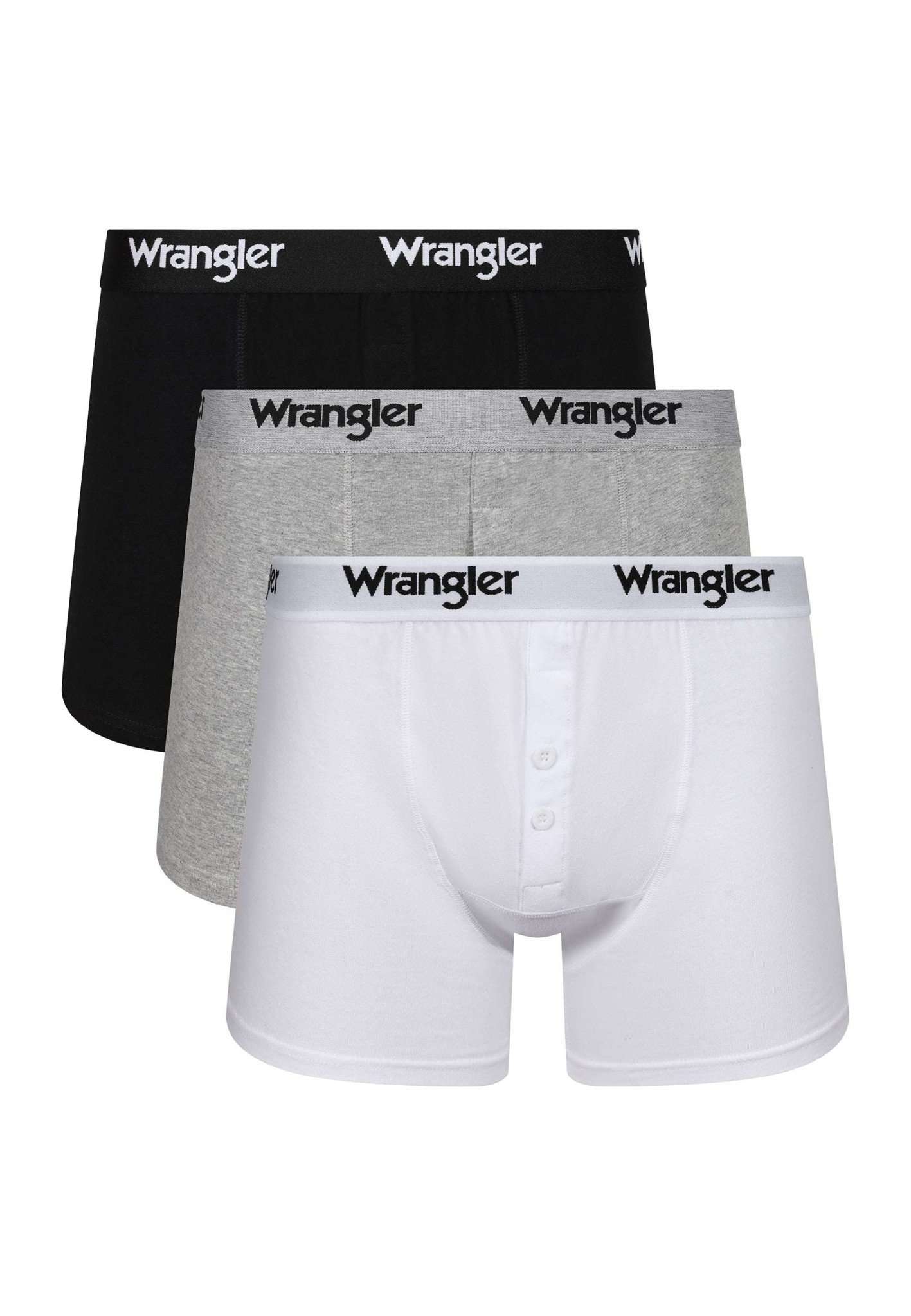 3 Pack Button Fly Trunks Tait in Black Sous-vêtements Wrangler   