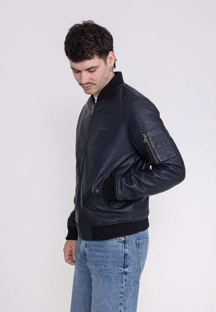 Veste en cuir Viper M à Black Vestes Bombers Original   