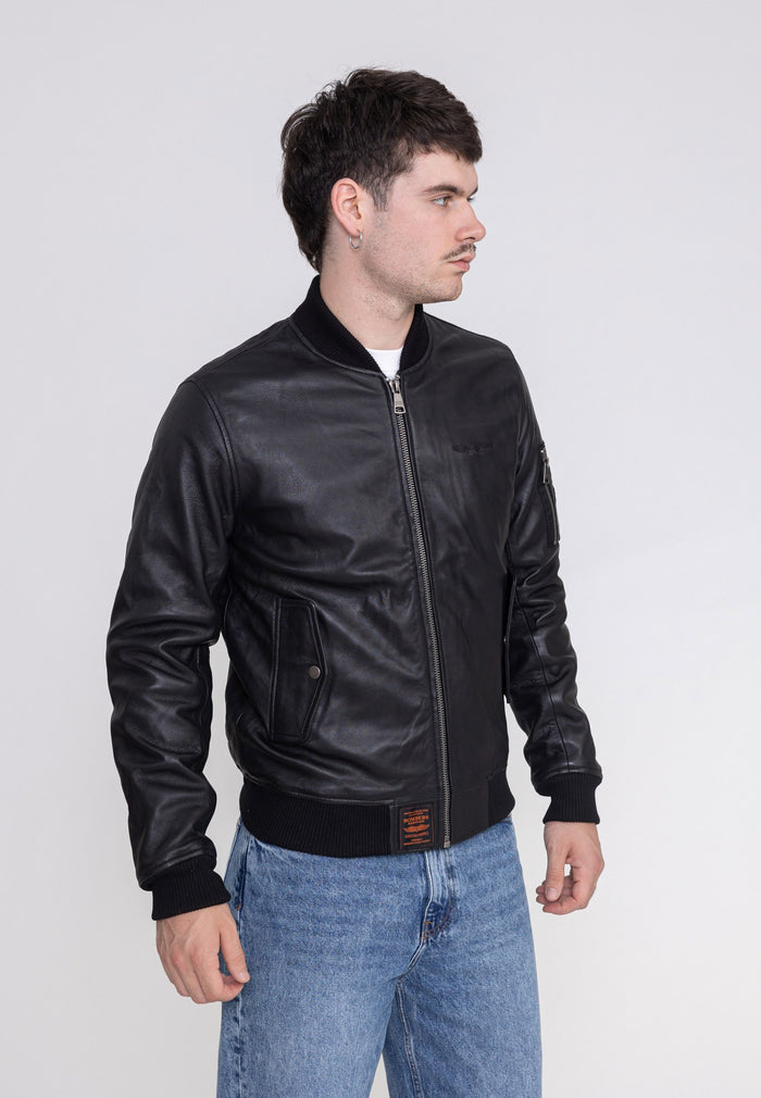 Veste en cuir Viper M à Black Vestes Bombers Original   