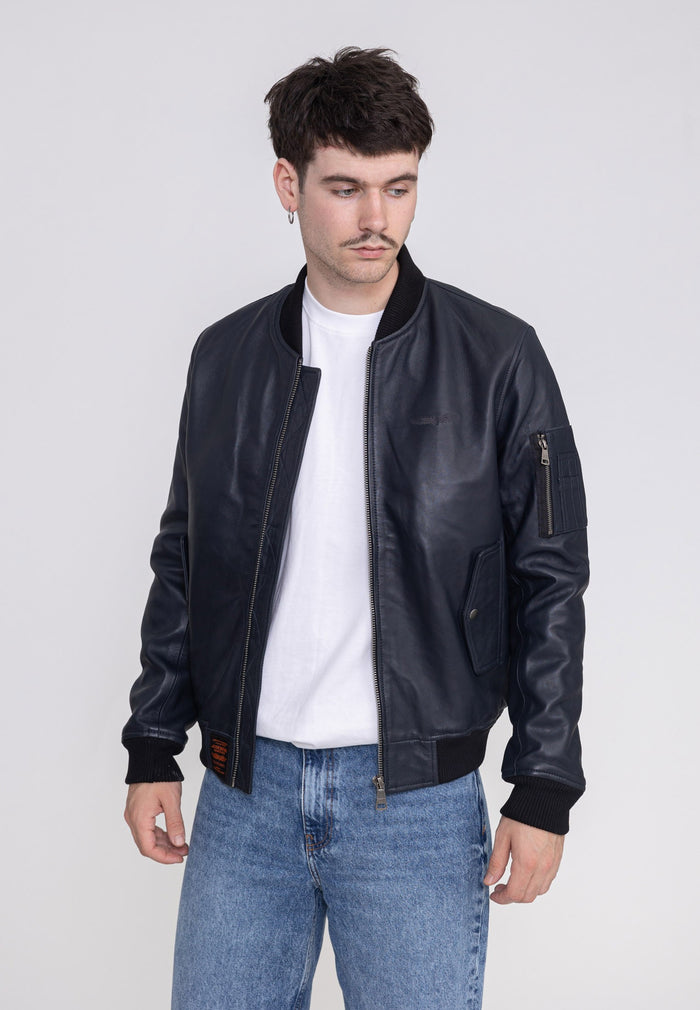 Veste en cuir Viper M à Black Vestes Bombers Original   