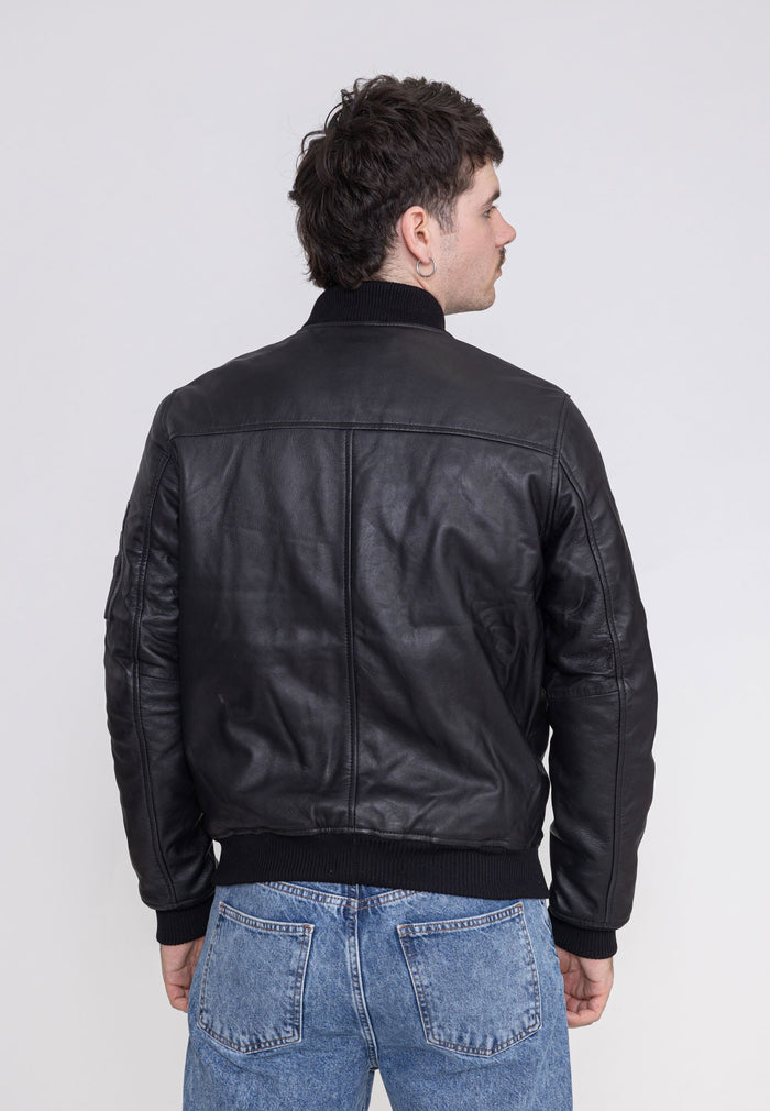 Veste en cuir Viper M à Black Vestes Bombers Original   