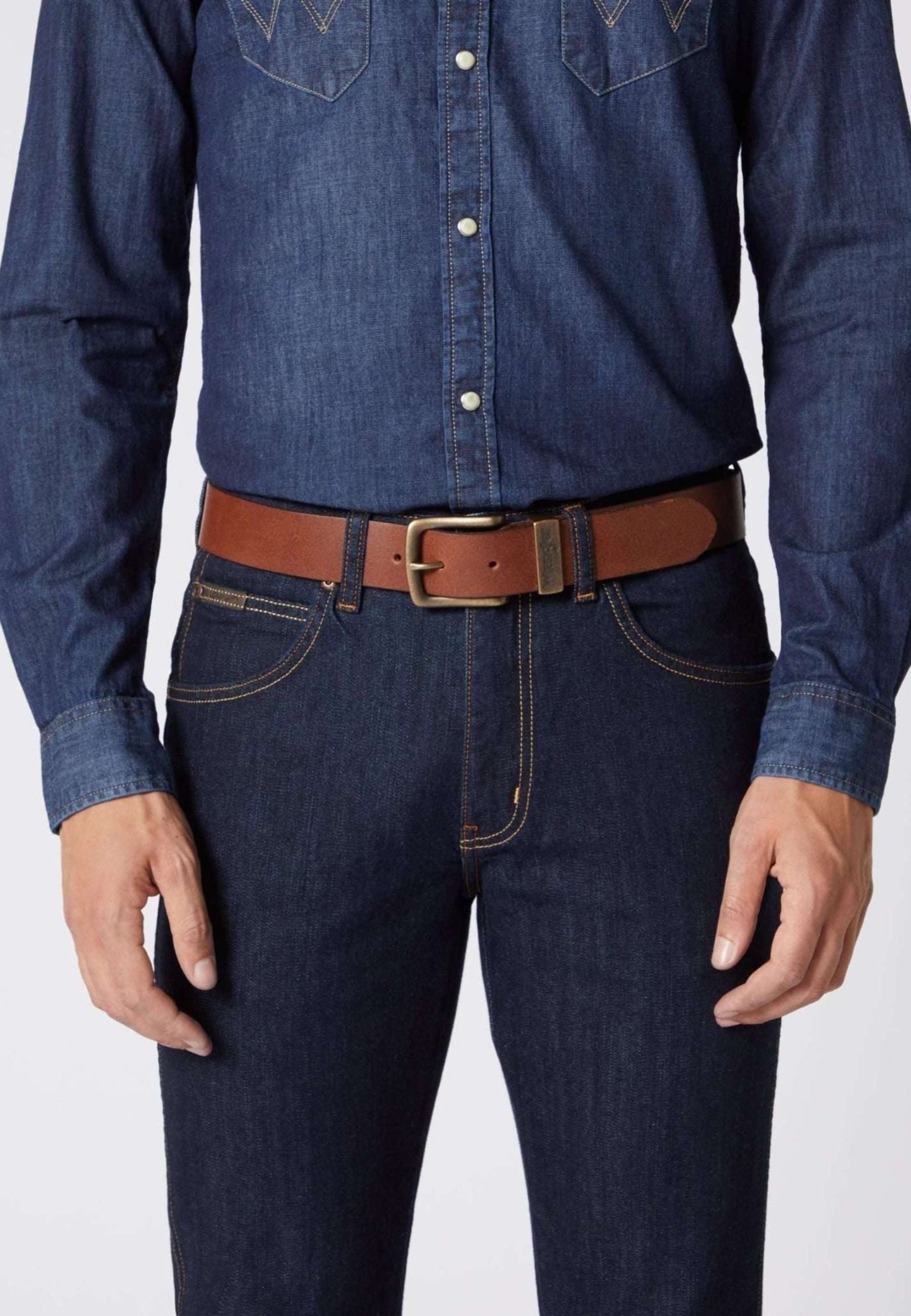 Metal Loop Belt in Cognac Ceinture Wrangler