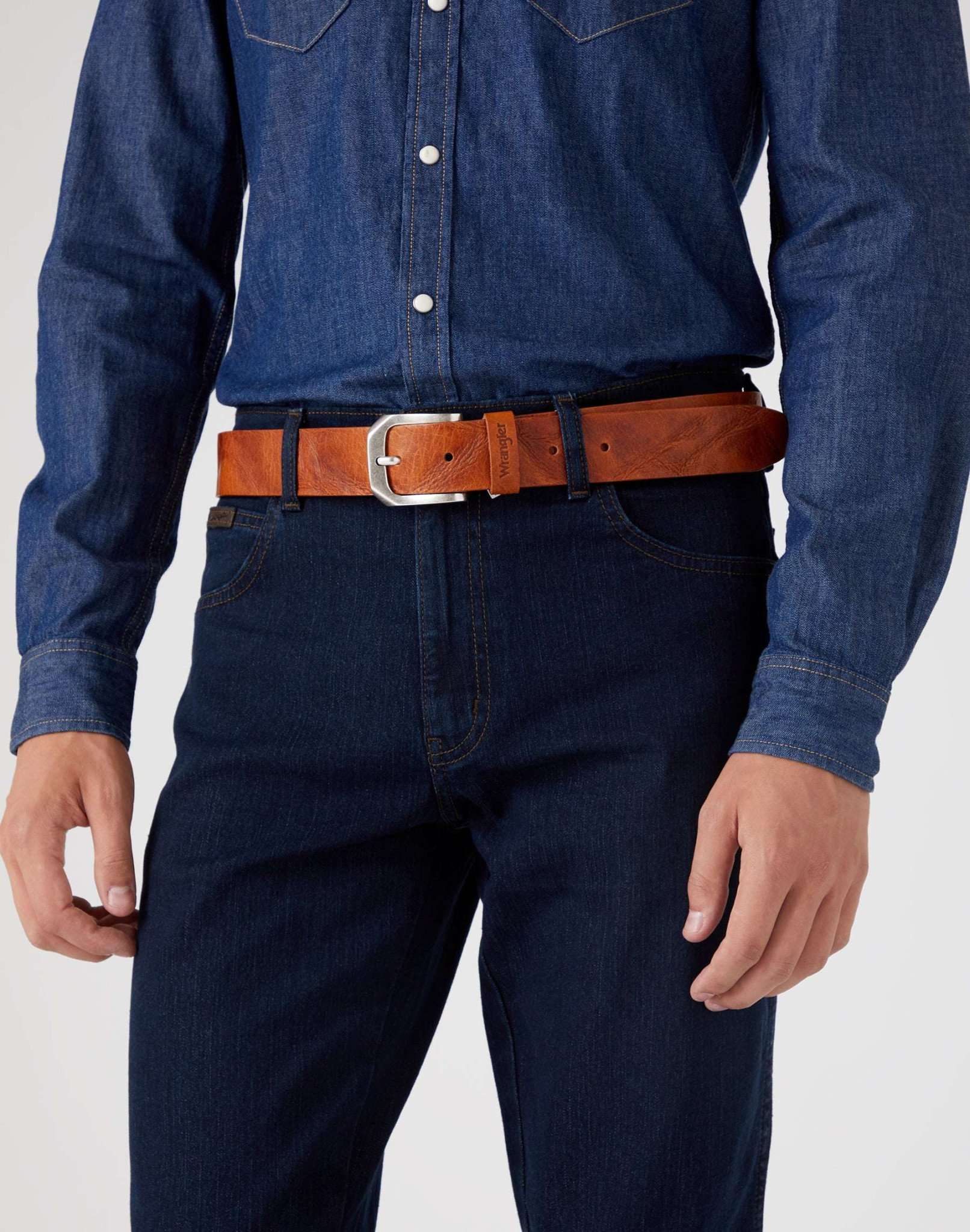 Range Belt in Cognac Ceinture Wrangler   