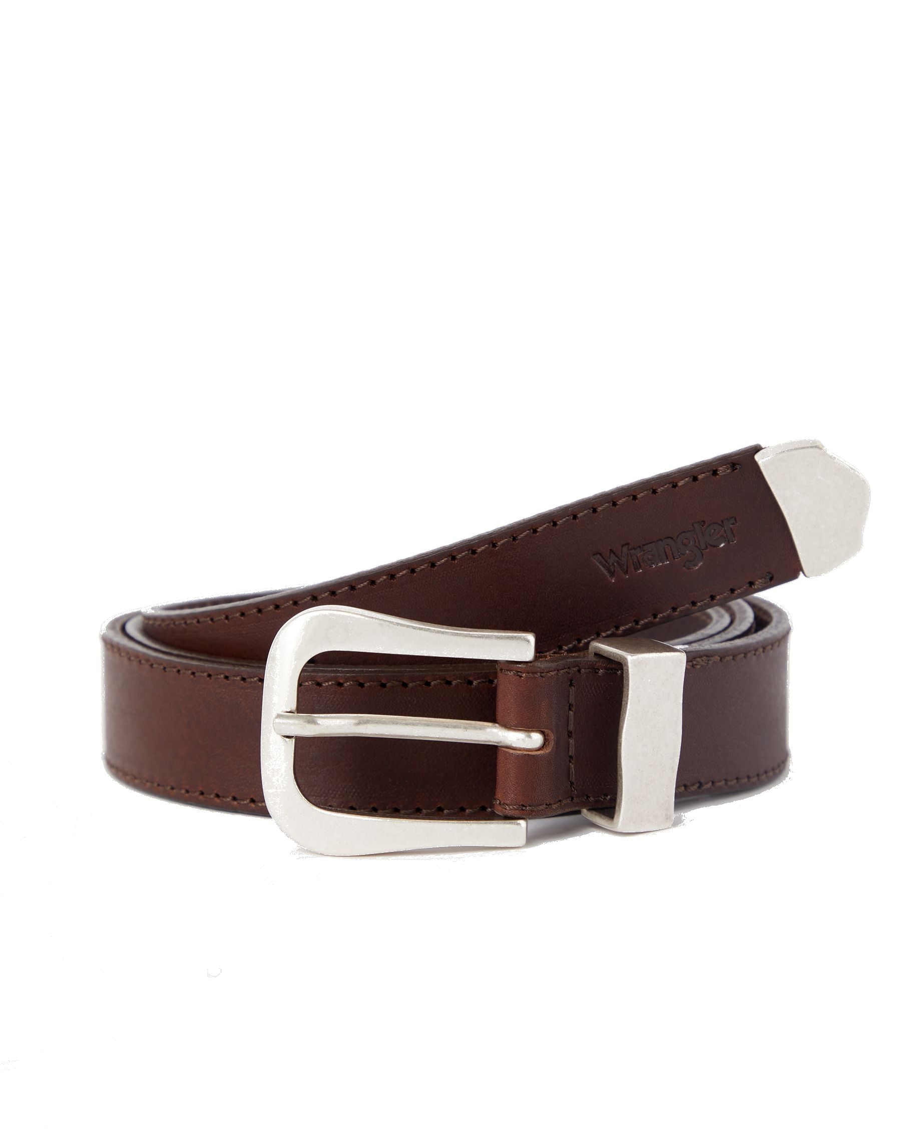 Leather Belt in Brown Ceinture Wrangler   