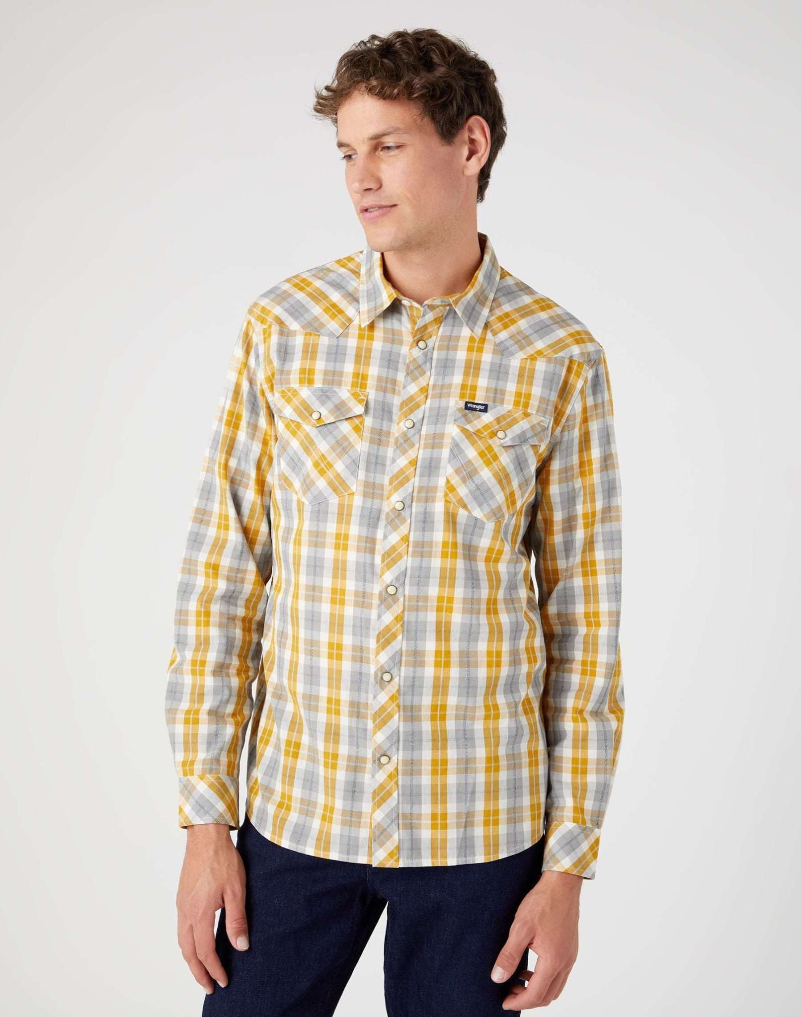 Western Chemise à Wrangler Yellow Chemises Wrangler   