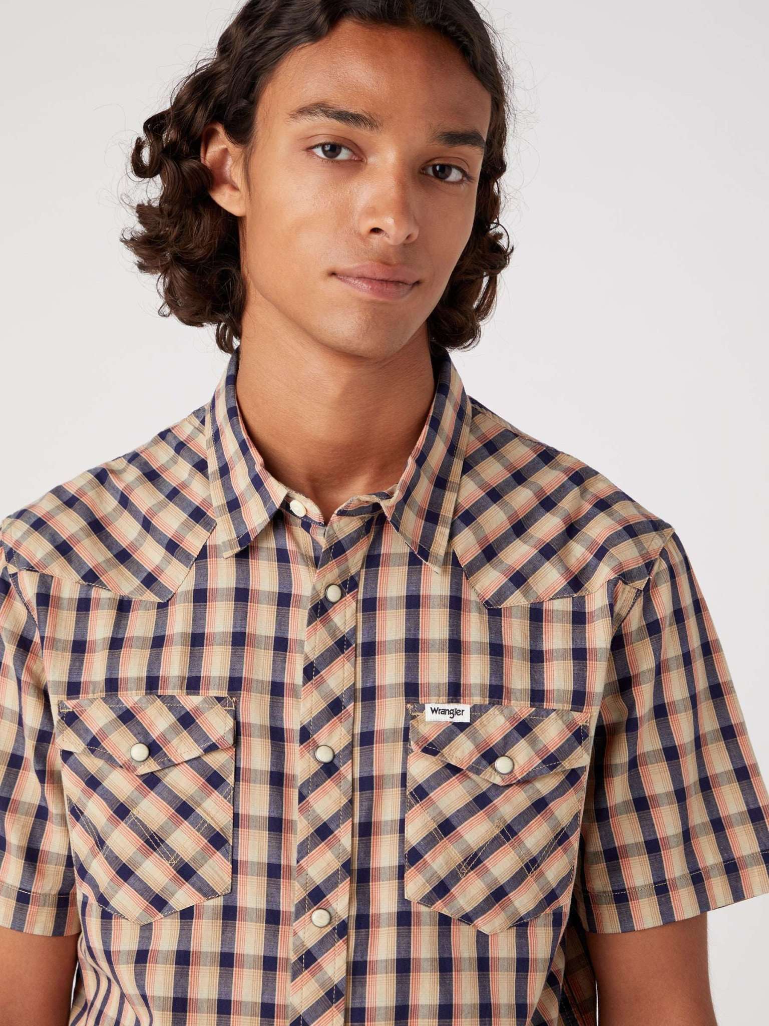 Chemise à manches courtes Western Shirt in Tobacco Brown Chemises Wrangler   