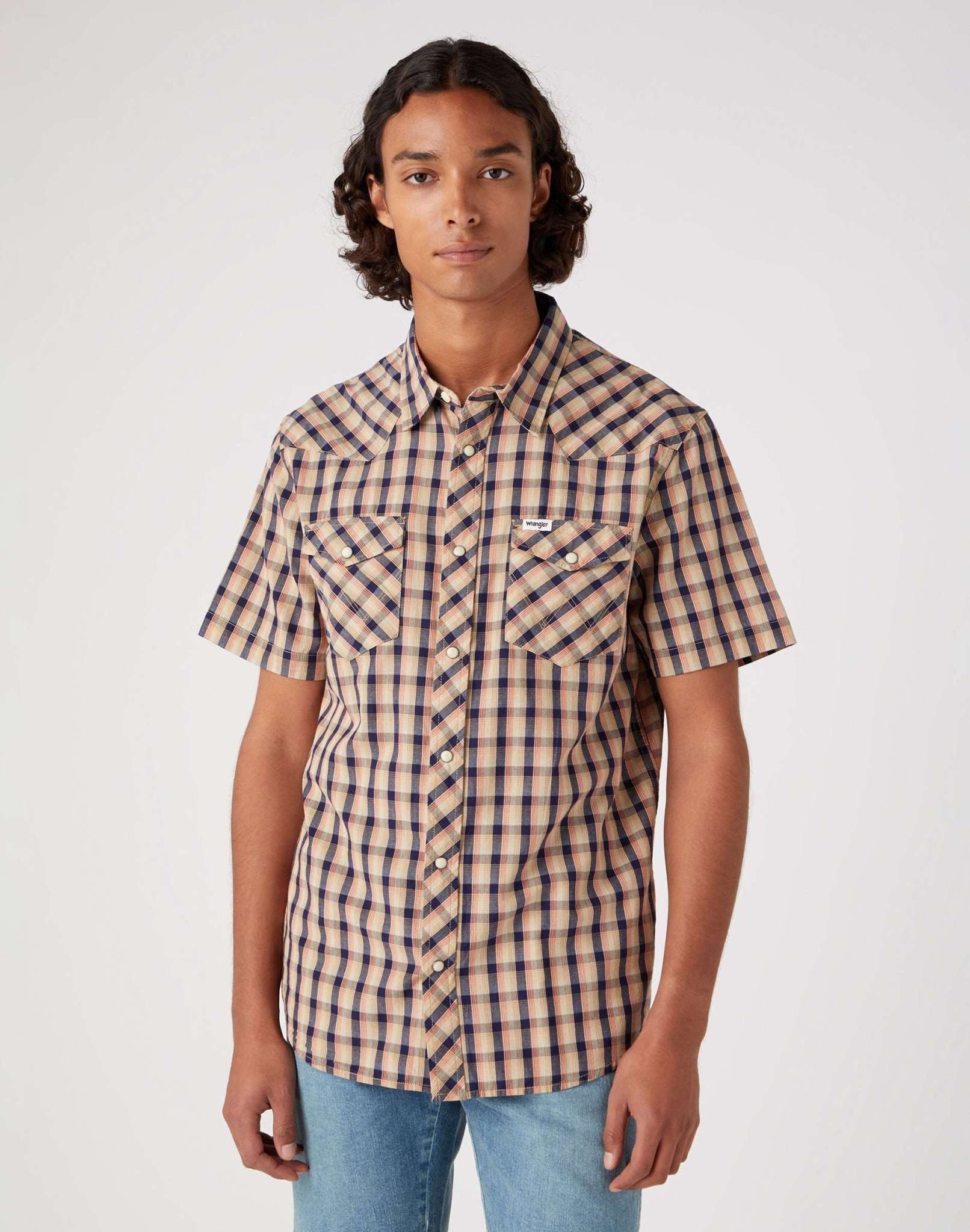 Chemise à manches courtes Western Shirt in Tobacco Brown Chemises Wrangler   