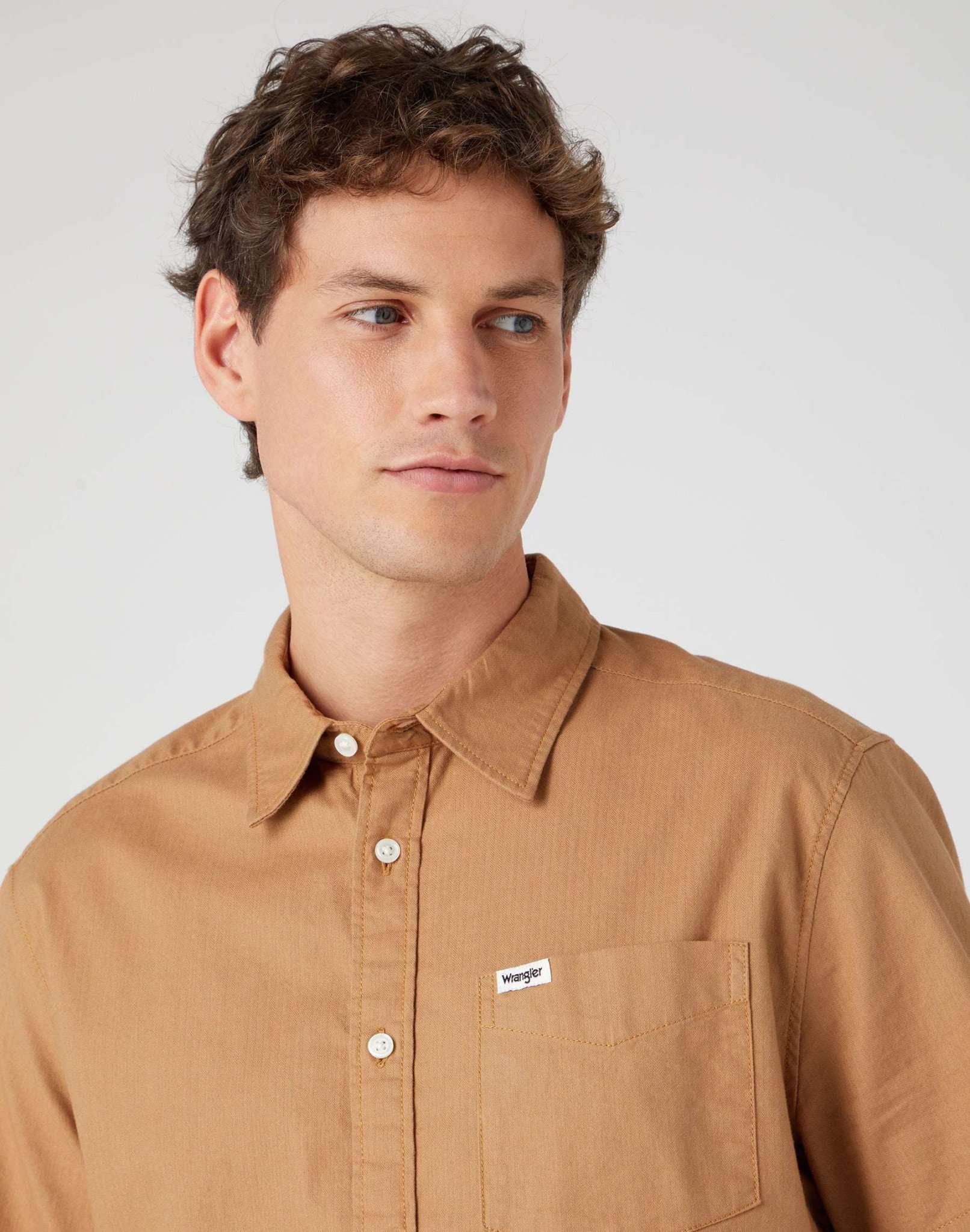 Chemise à manches courtes One Pocket in Tobacco Brown Chemises Wrangler   