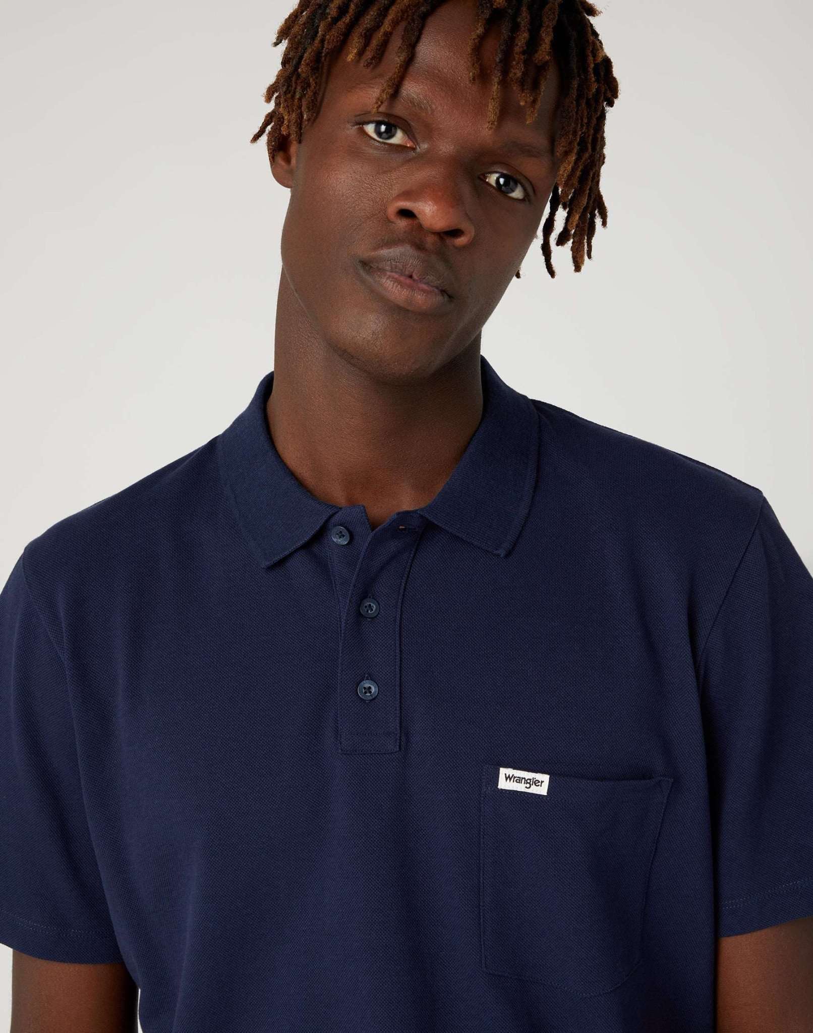 Polo en bleu marine Polos Wrangler   