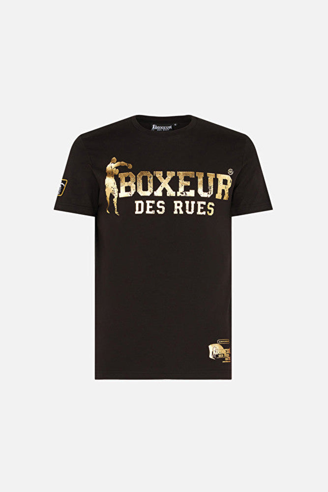 T-Shirt Boxeur Street 2 en noir et or T-Shirts Boxeur des Rues   