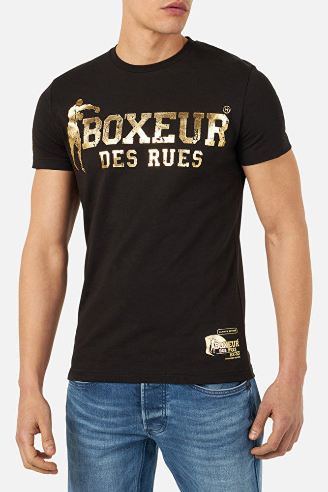 T-Shirt Boxeur Street 2 en noir et or T-Shirts Boxeur des Rues   