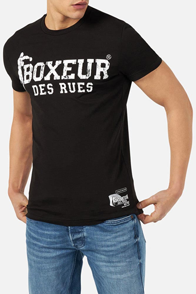 T-Shirt Boxeur Street 2 en noir-blanc T-Shirts Boxeur des Rues   