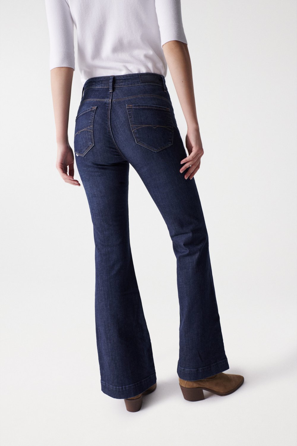 Jeans Glamour Flare Push-In en Dark Wash Salsa Jeans   