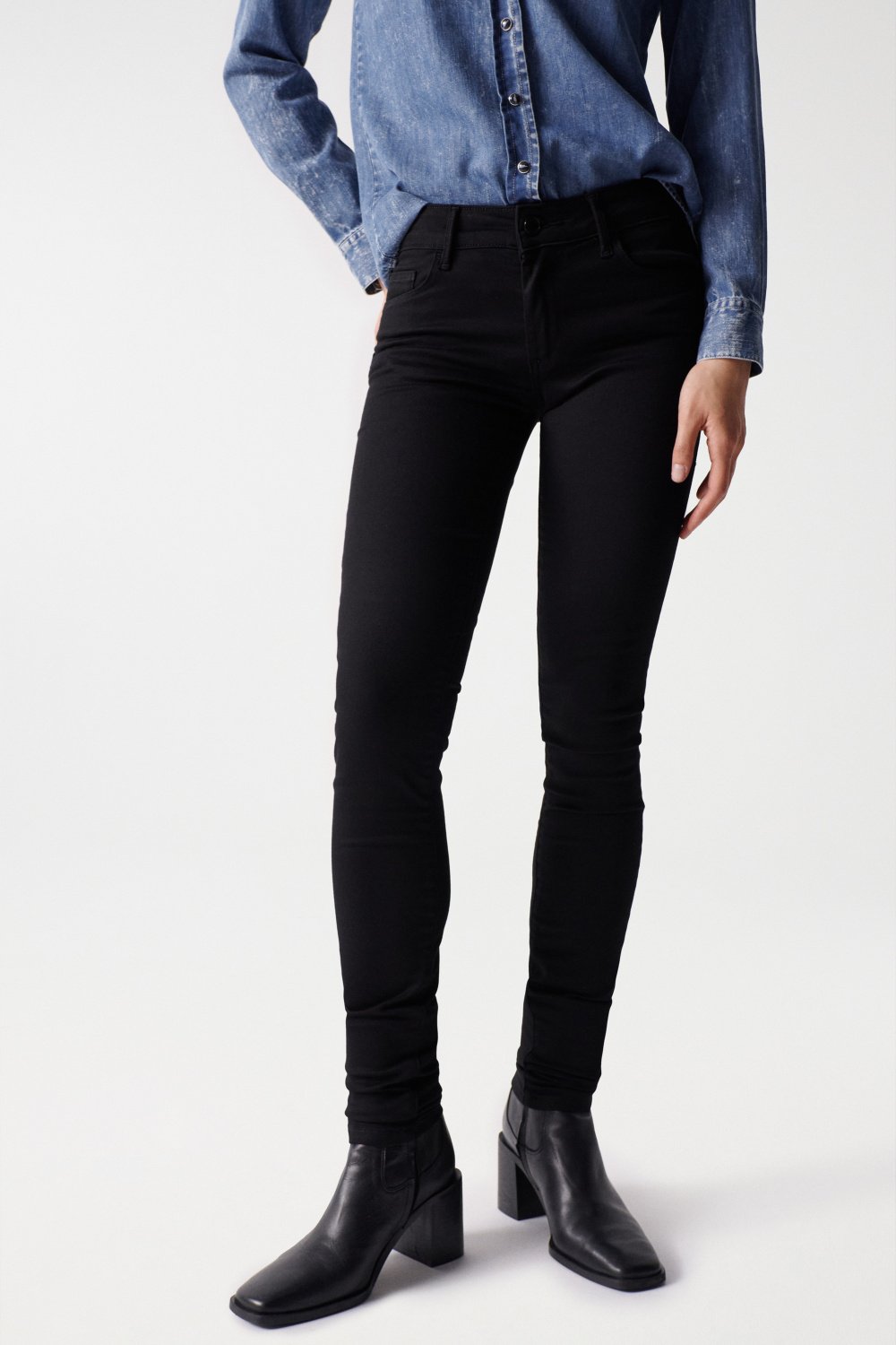 Jeans Wonder Skinny Push-Up en noir Salsa Jeans   