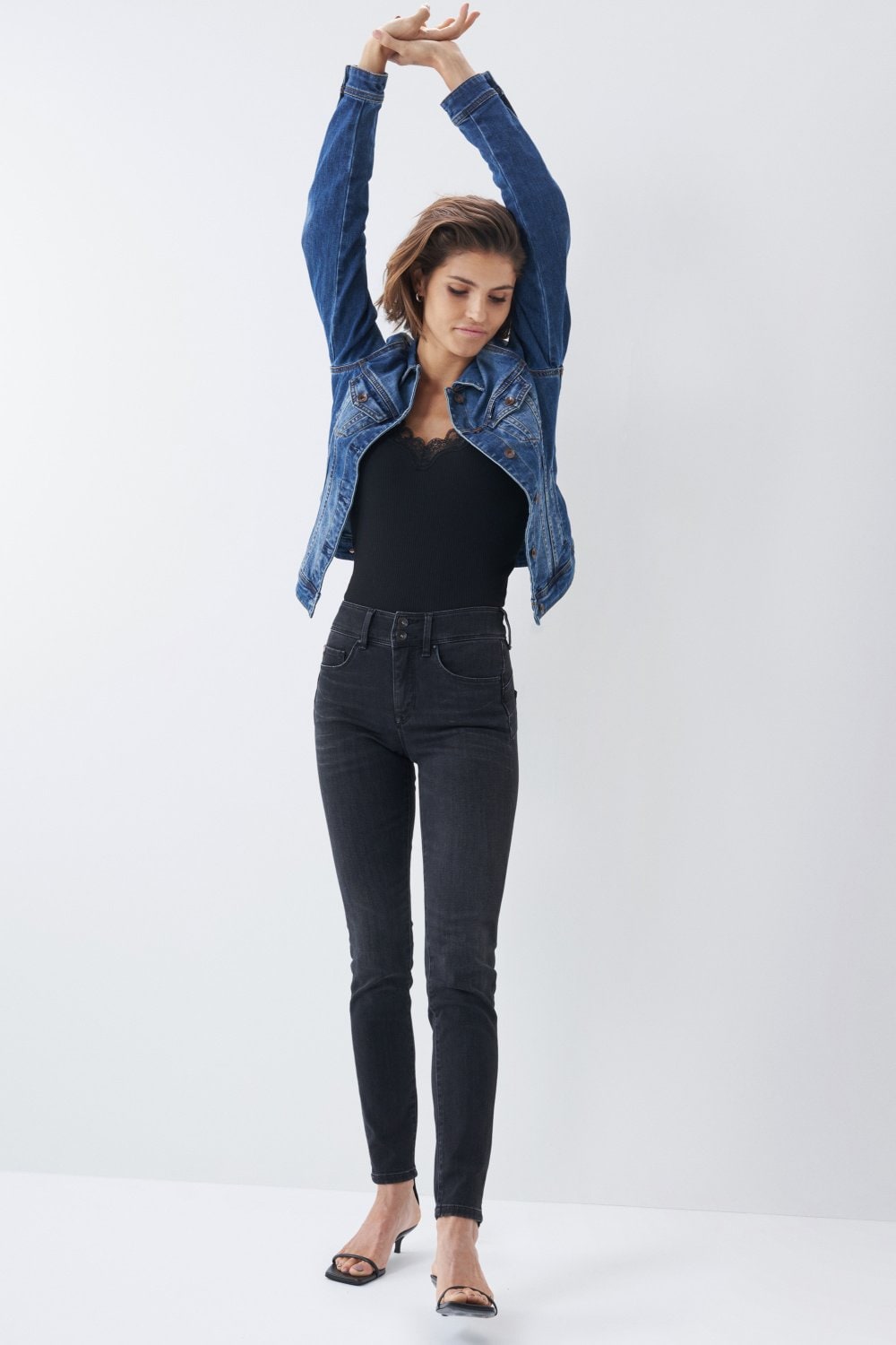 Secret Skinny Push-In en noir Jeans Salsa Jeans   