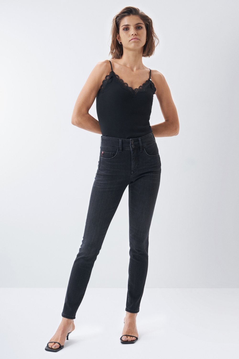 Secret Skinny Push-In en noir Jeans Salsa Jeans   