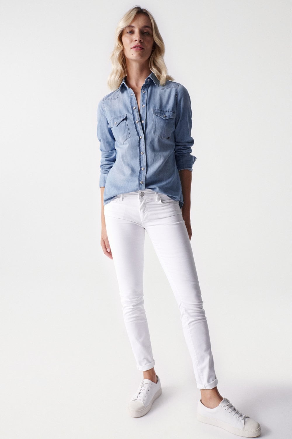 Chemise Denim Lightdenim en Light Wash Chemises Salsa Jeans   