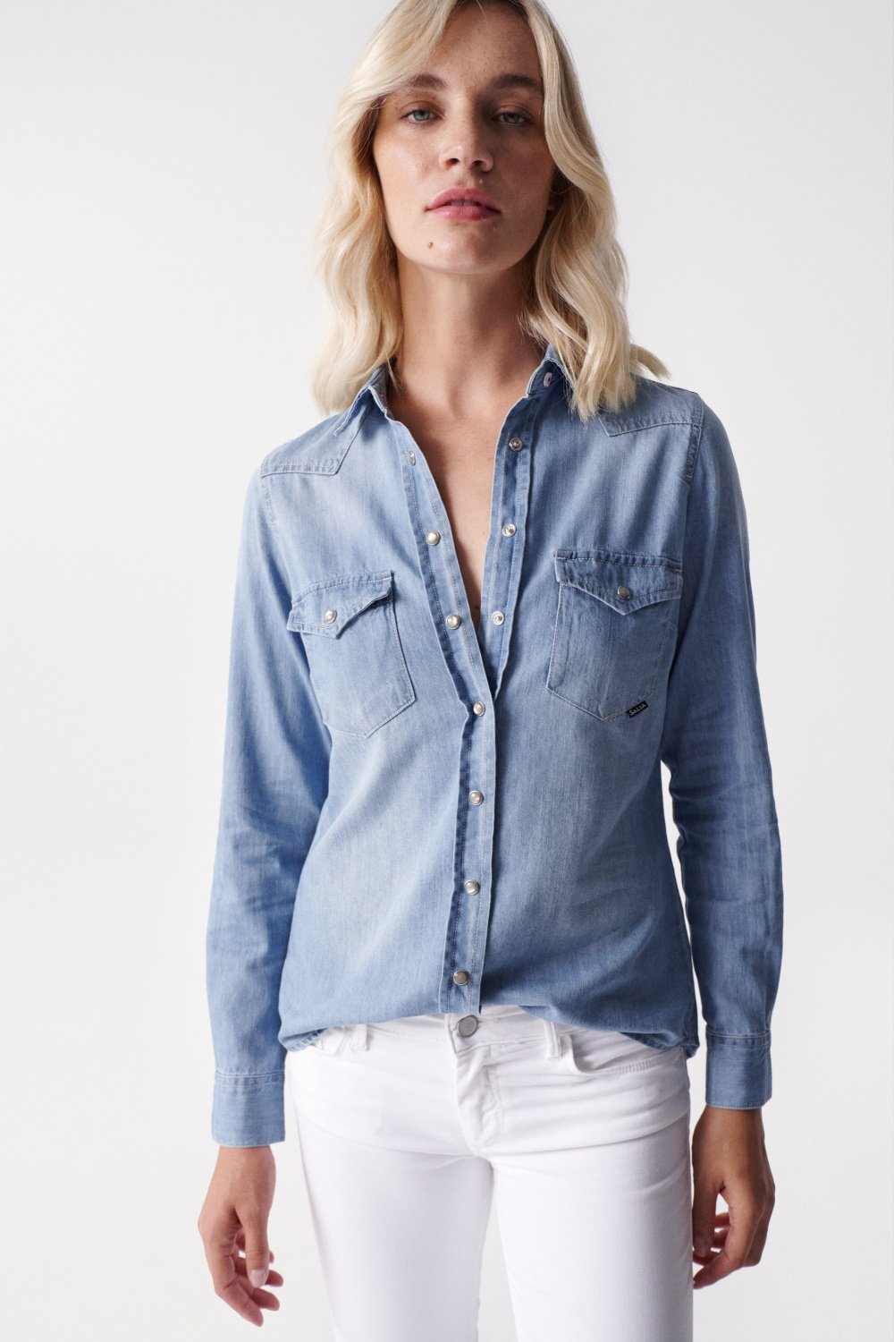 Chemise Denim Lightdenim en Light Wash Chemises Salsa Jeans   