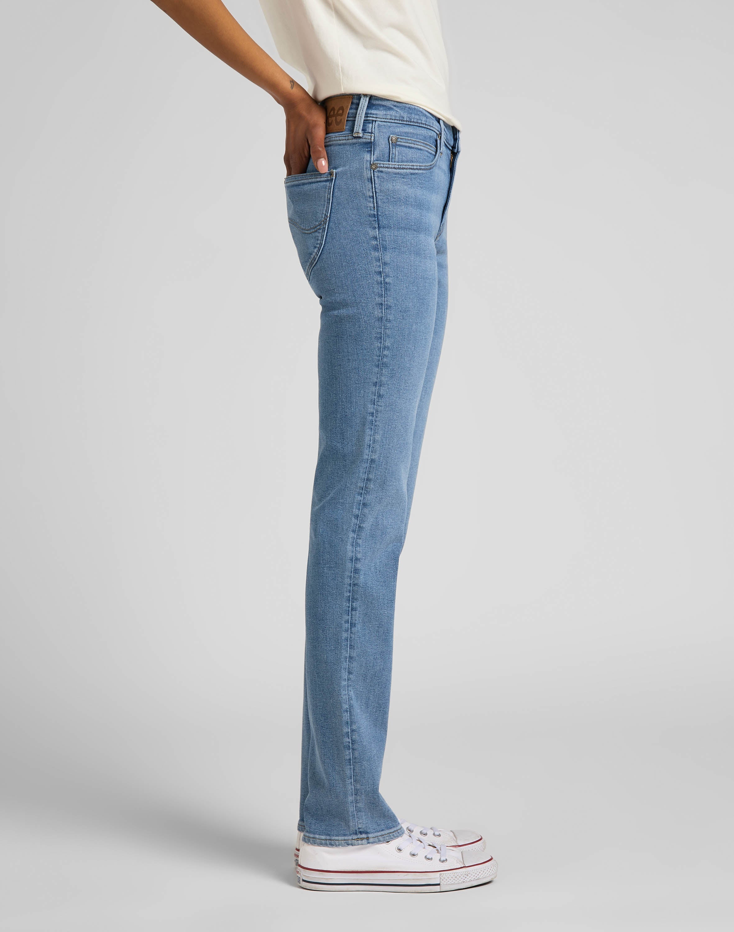 Jeans Marion Straight en Partly Cloudy Lee   