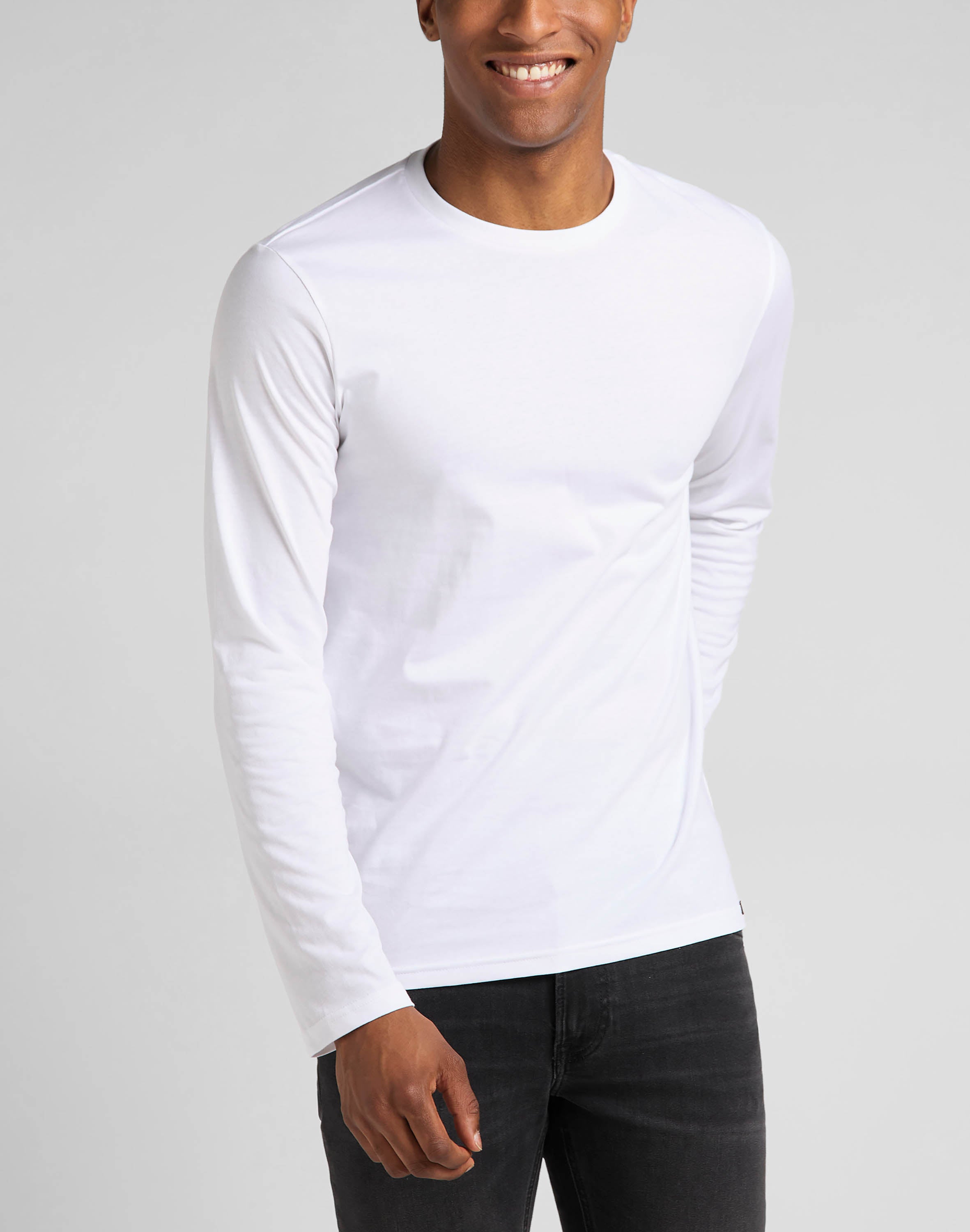 Twin Pack Crew Long Sleeve in Black/White Chemises Lee   