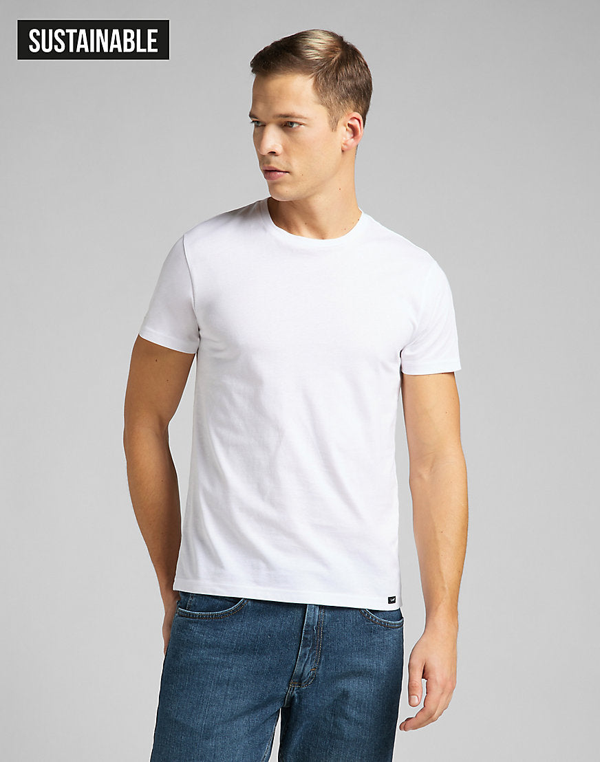 Twin Pack Crew en blanc T-shirts Lee   