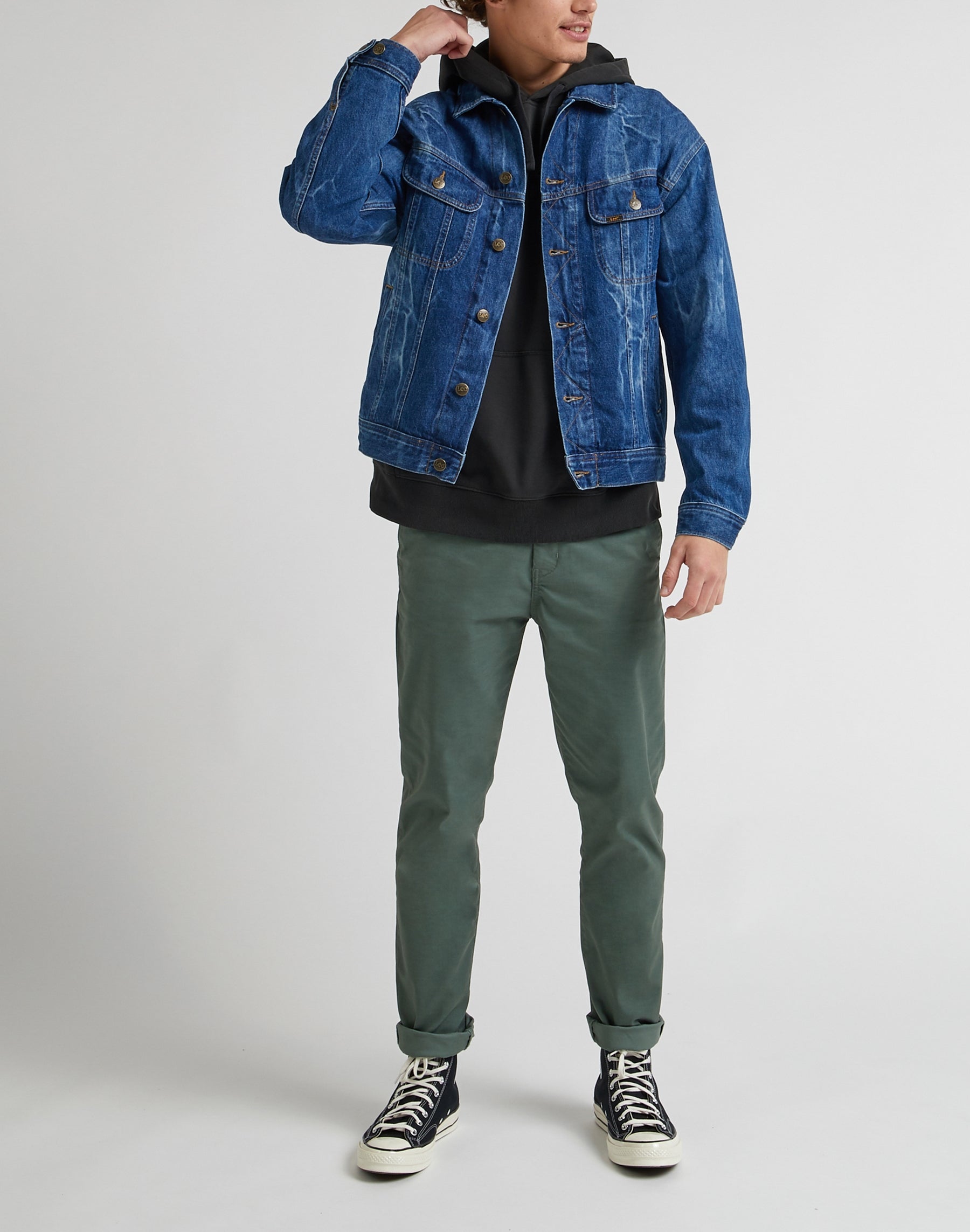 Slim Chino en pantalon Fort Green Lee   