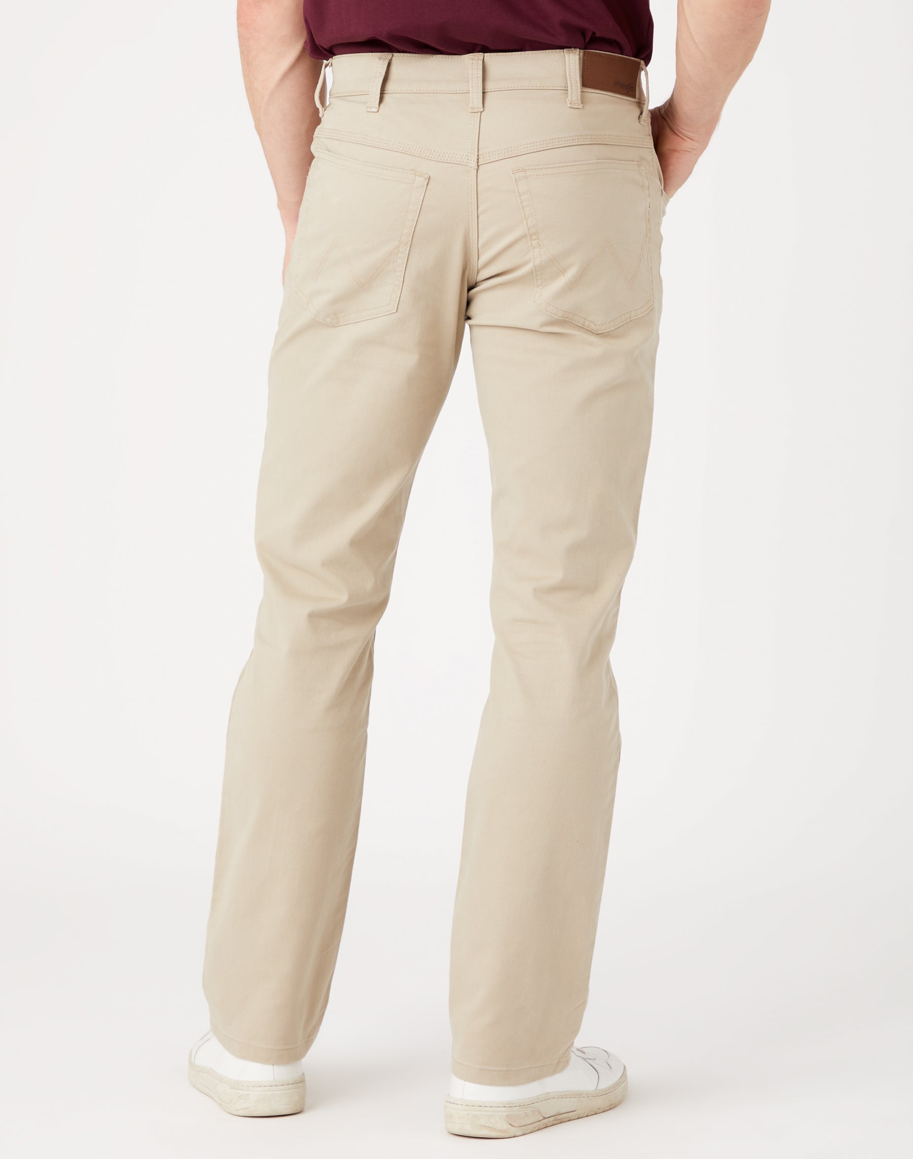 Pantalon droit moyen stretch kaki Wrangler   