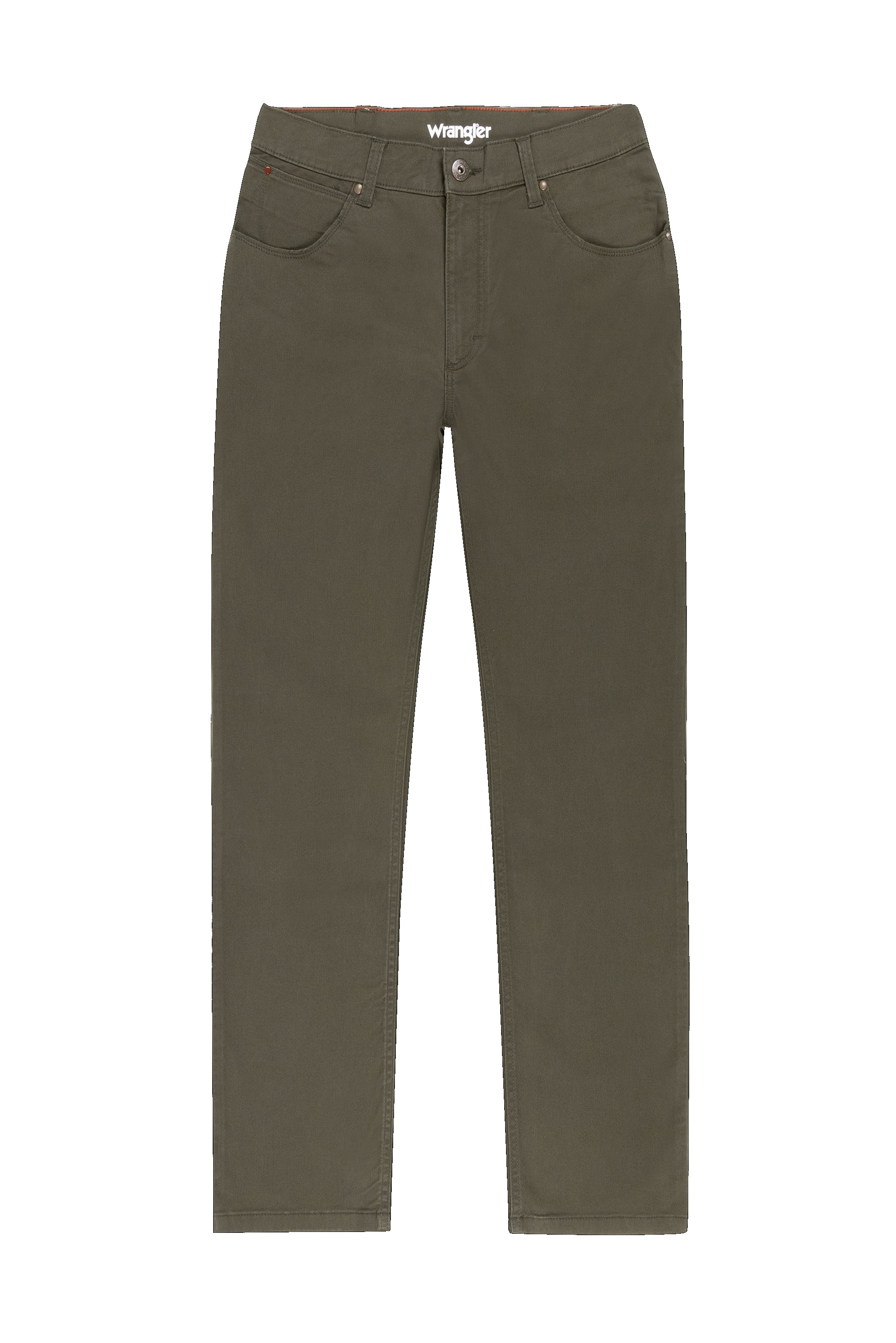 Pantalon droit moyen stretch Frontier Olive Wrangler   