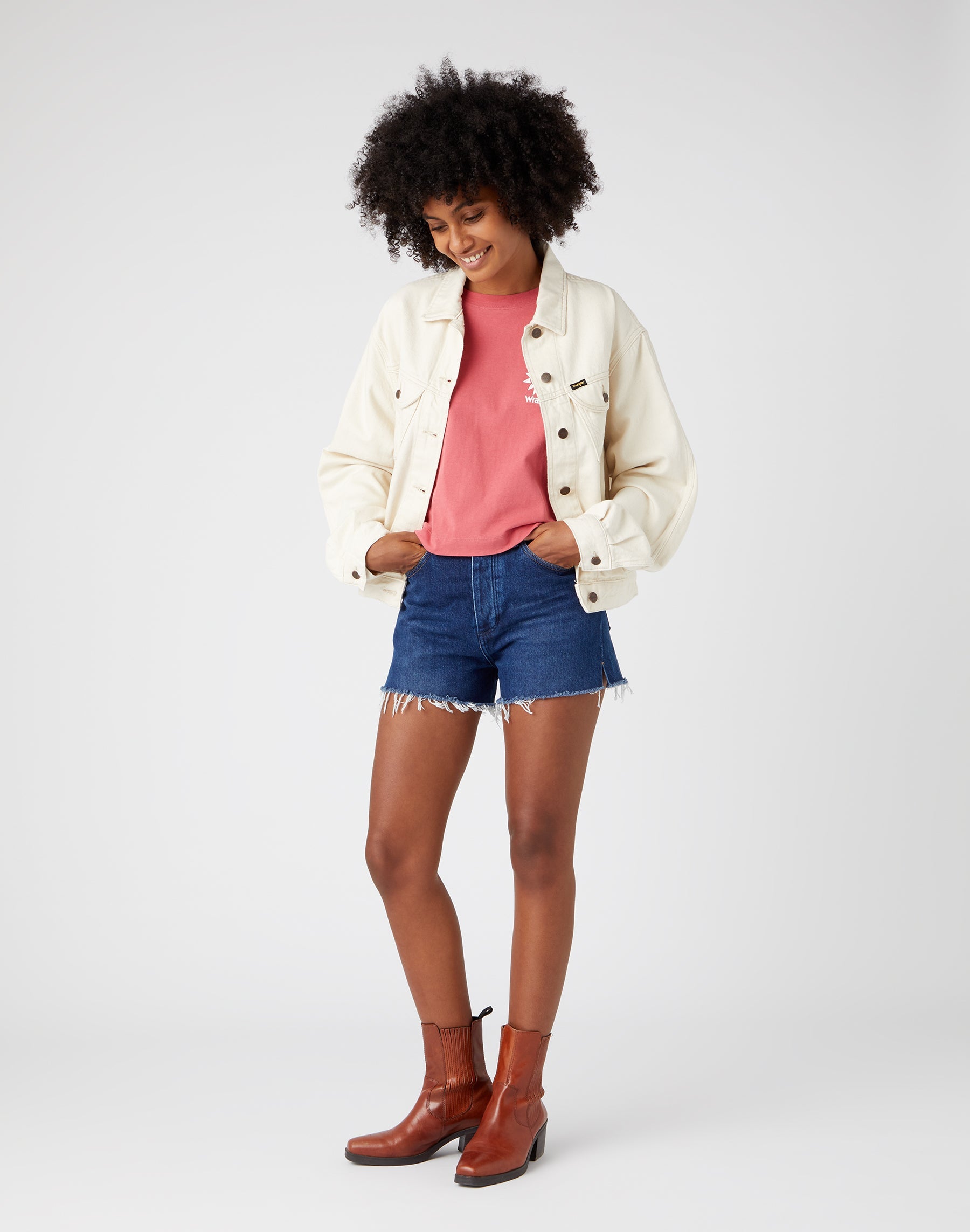 High Rise Short Festival en jean bleu Horizons Wrangler   