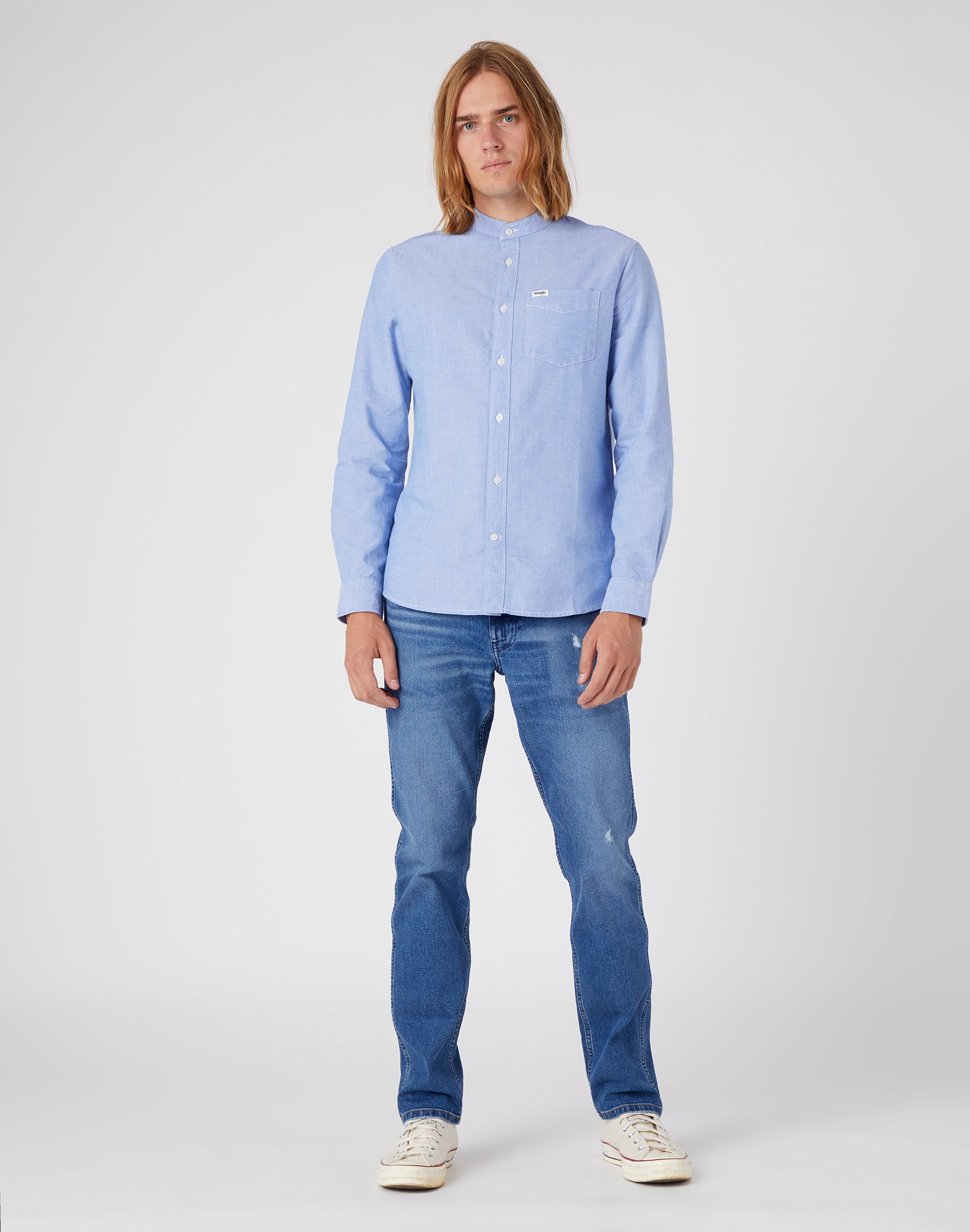 One Pocket Shirt in Limoges Blue Chemises Wrangler   