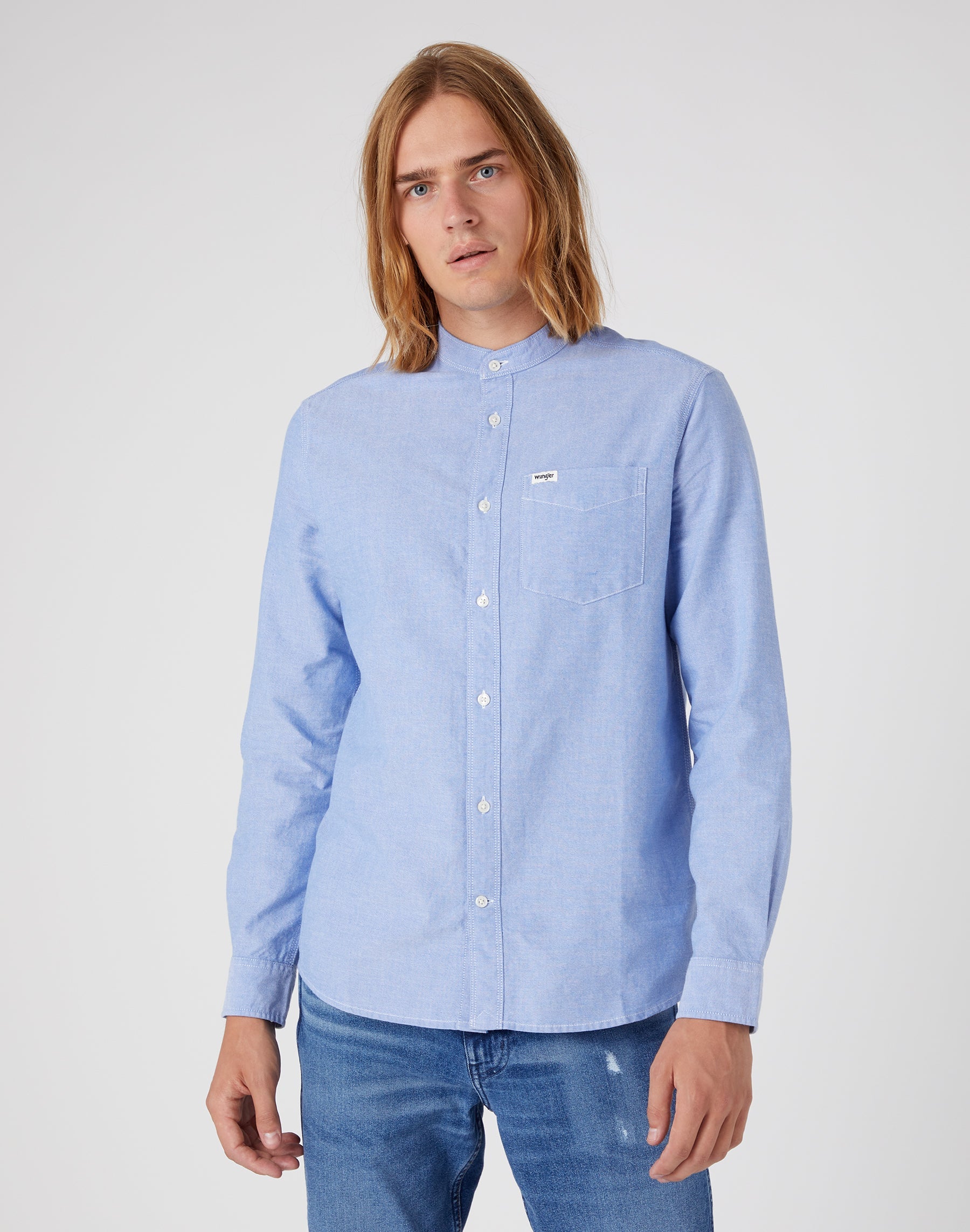 One Pocket Shirt in Limoges Blue Chemises Wrangler   