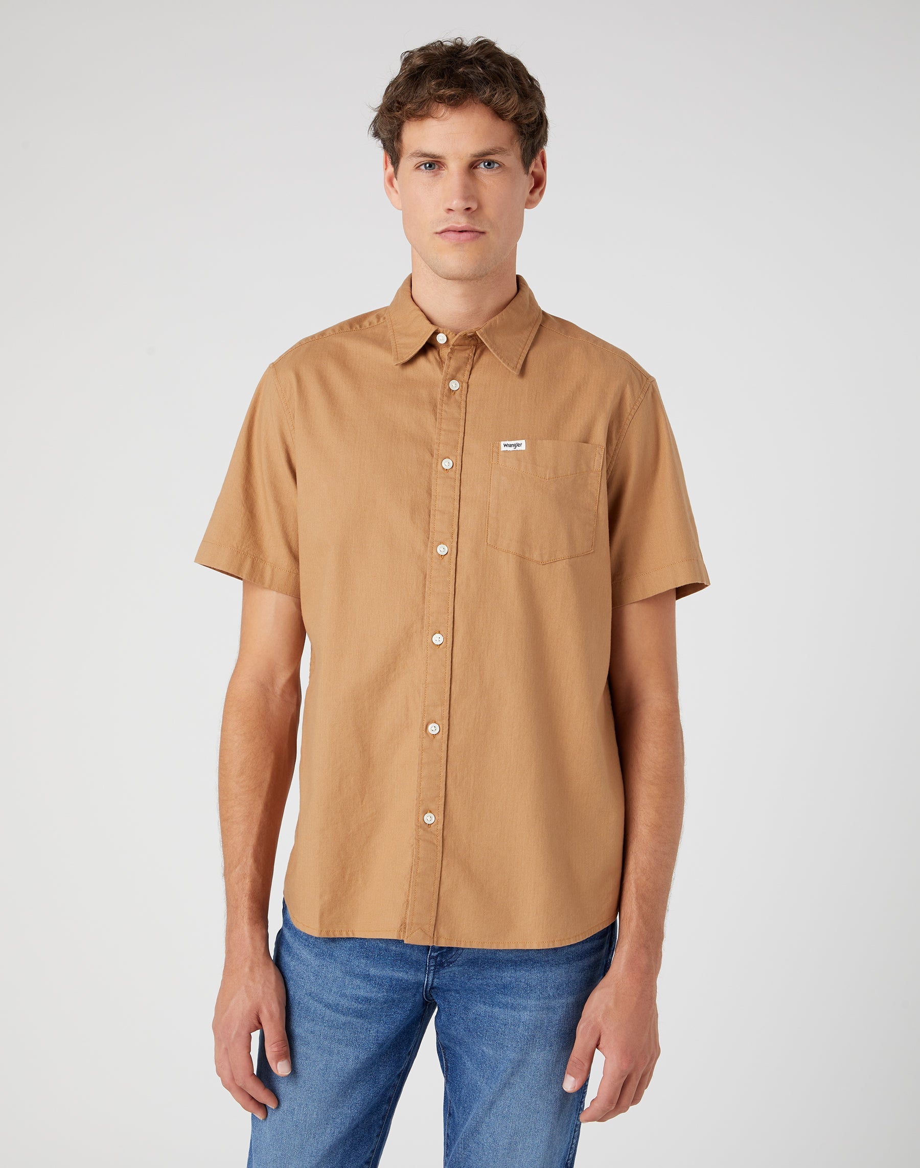 Chemise à manches courtes One Pocket in Tobacco Brown Chemises Wrangler   