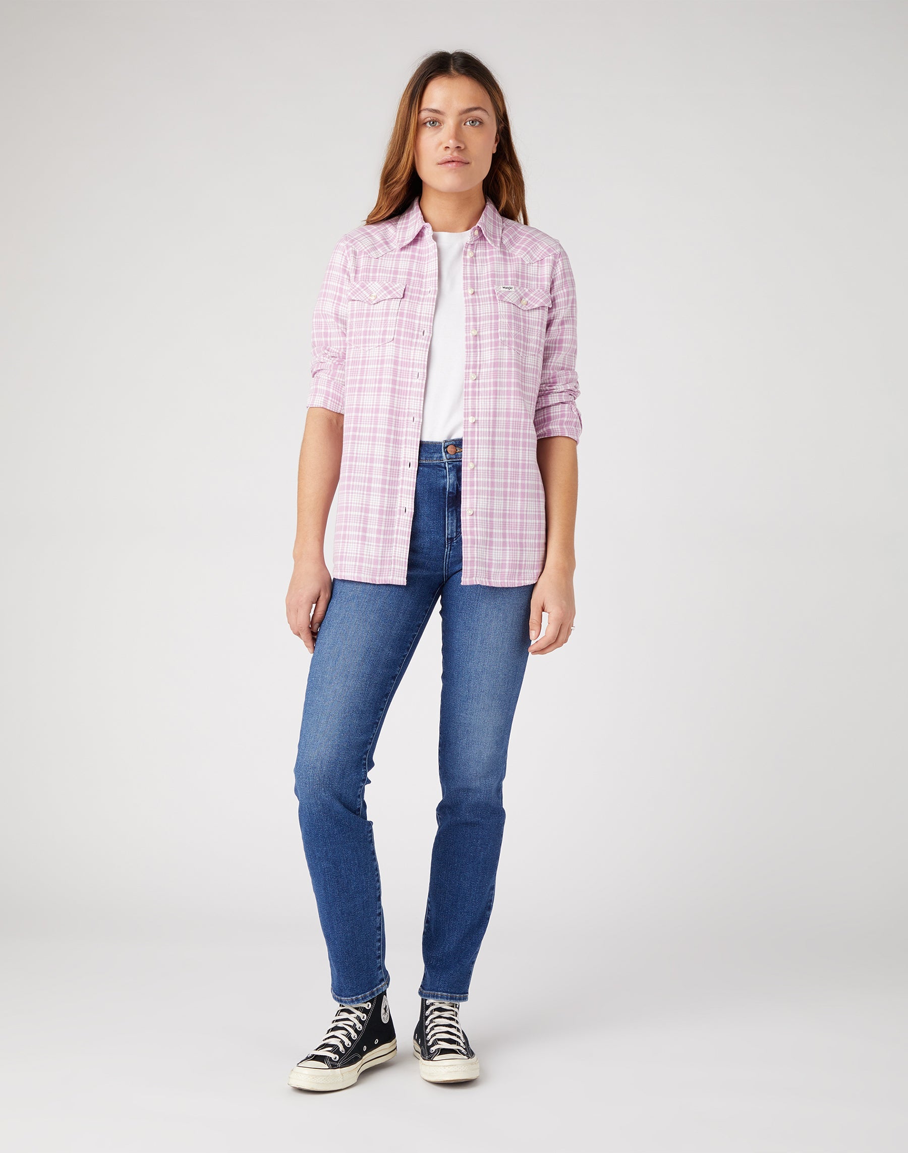 Slim Reg Western Shirt in Smokey Grape Chemises Wrangler   