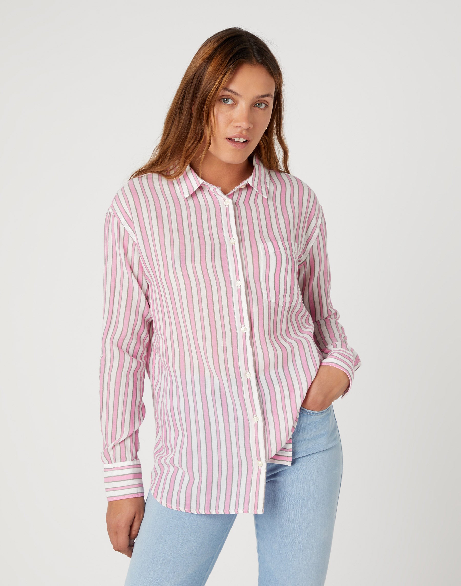 One Pocket Shirt in Fuchsia Rose Chemises Wrangler   