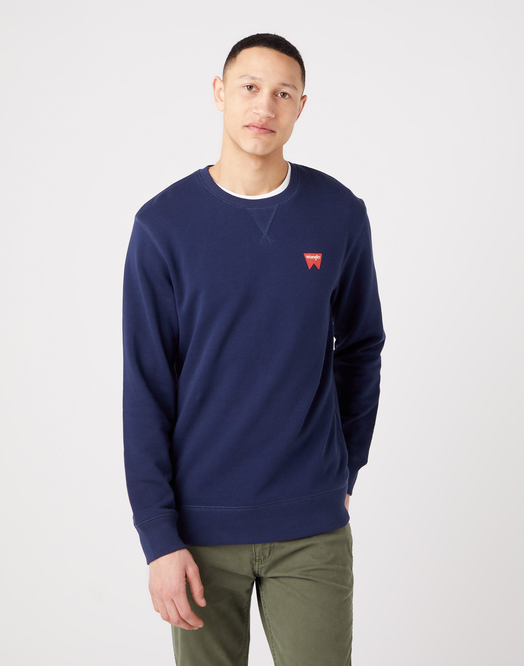 Sign Off Crew in Navy Sweatshirts Wrangler   