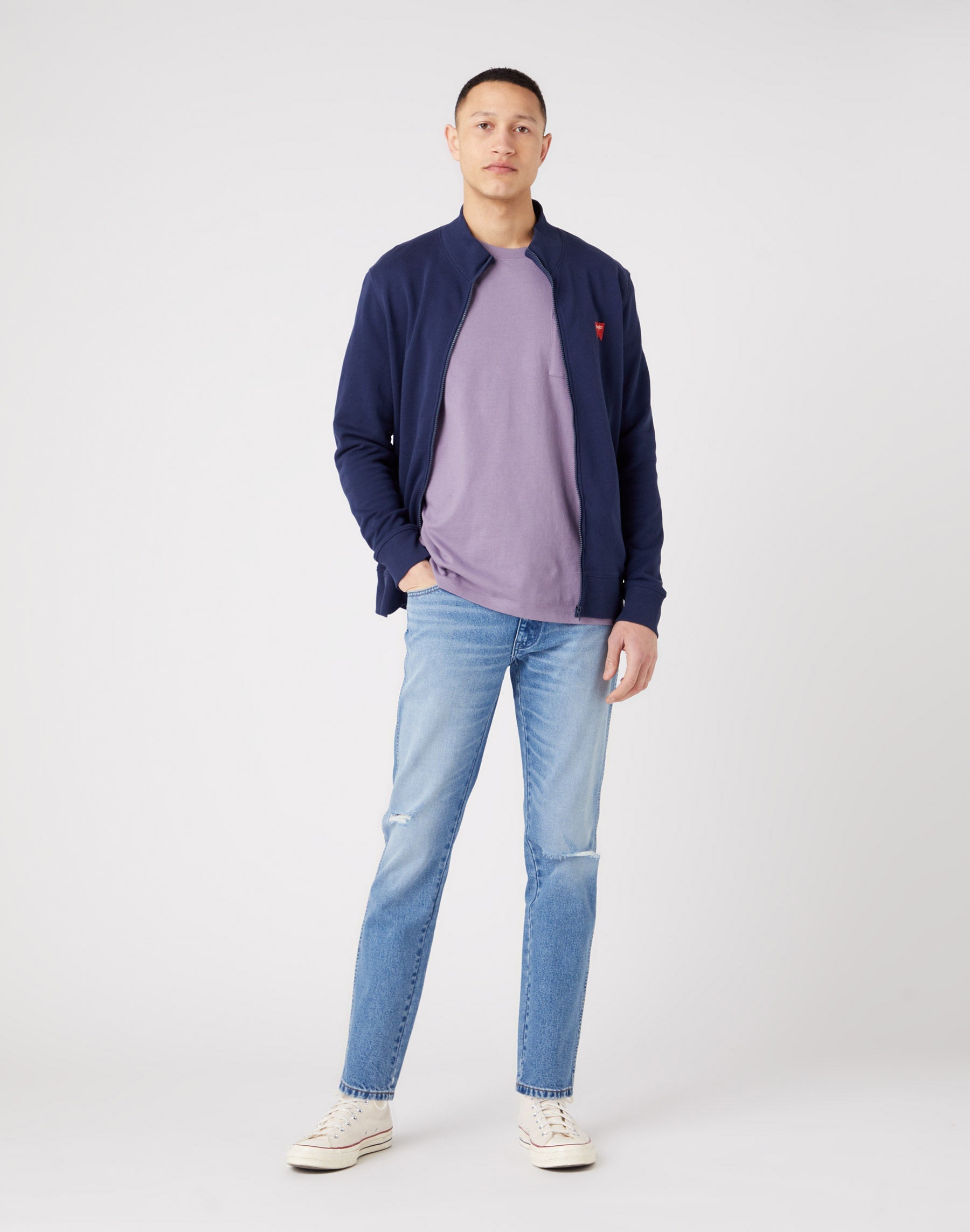 Funnel Neck Zip in Navy Sweat-shirts Wrangler   