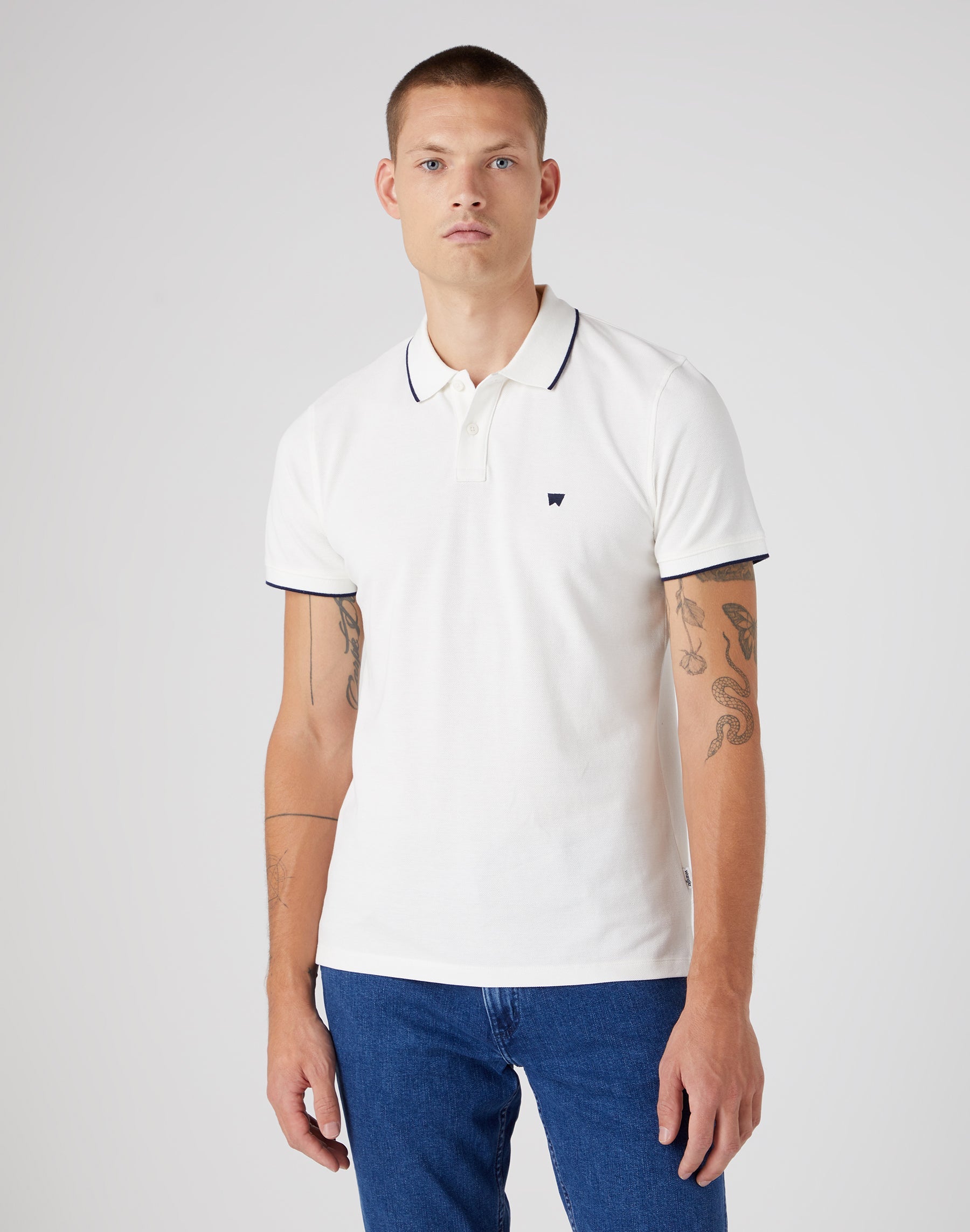 Polo blanc usé Polos Wrangler   