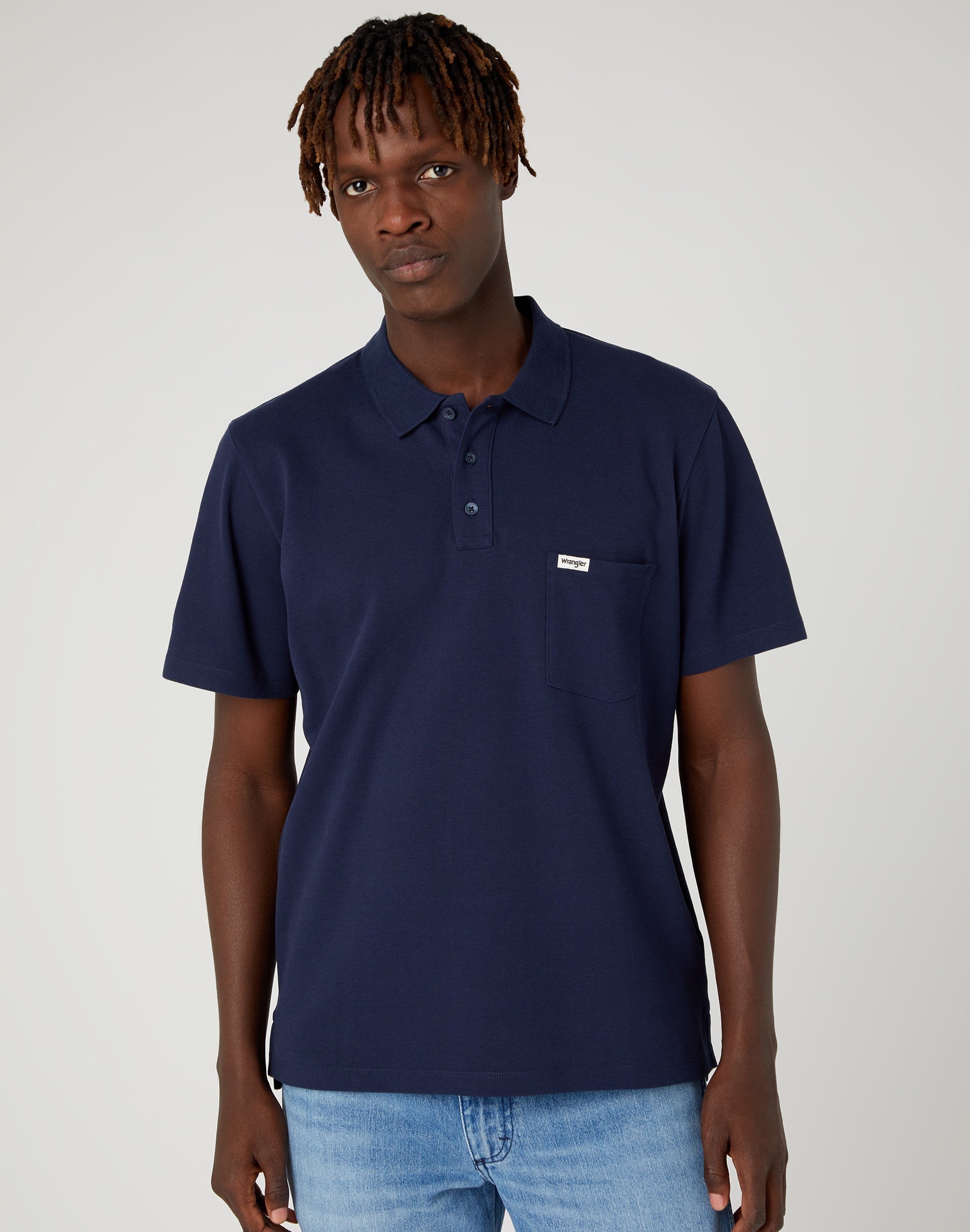 Polo en bleu marine Polos Wrangler   