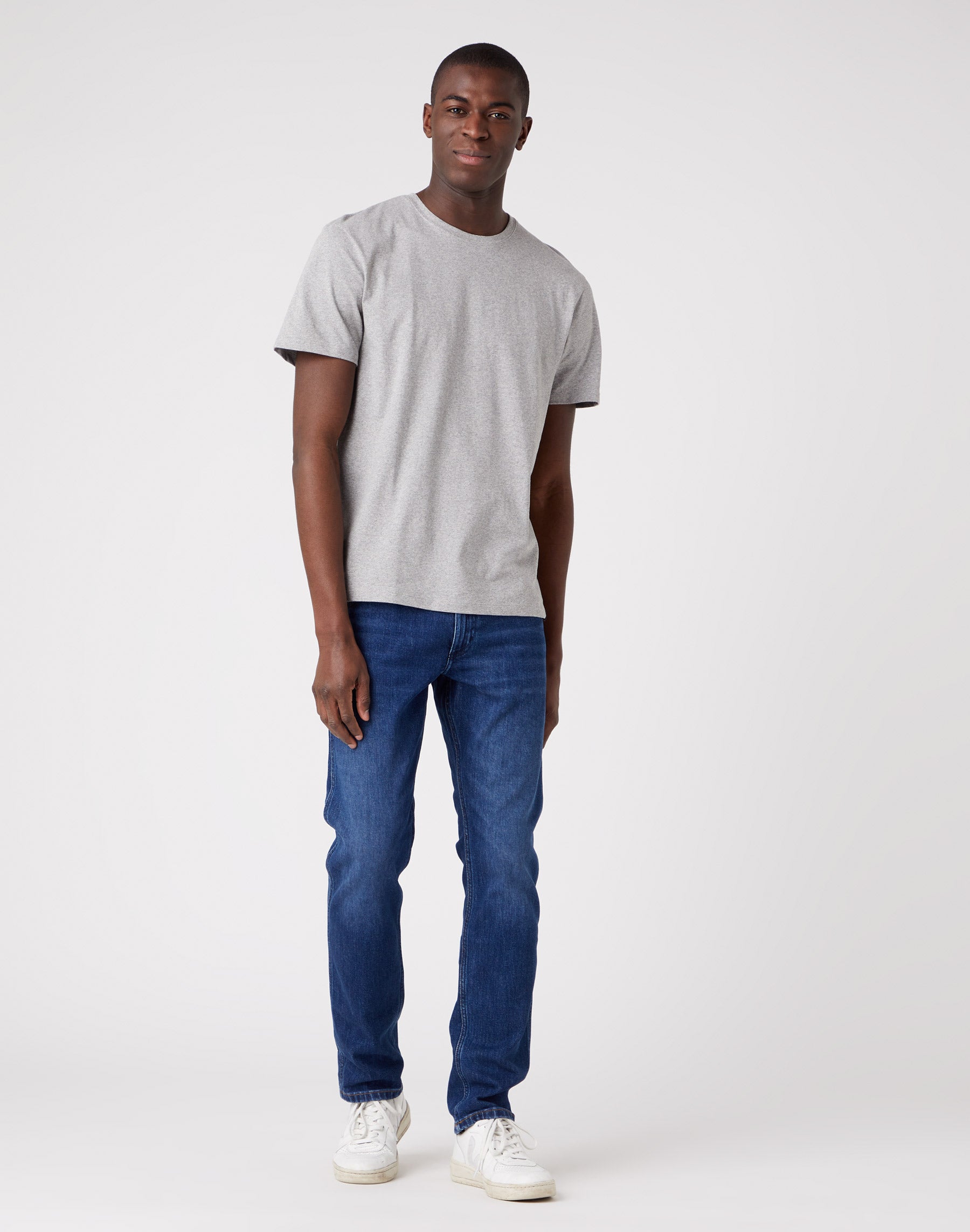 2 Pack Tee in Mid Grey Melange/White T-shirts Wrangler   