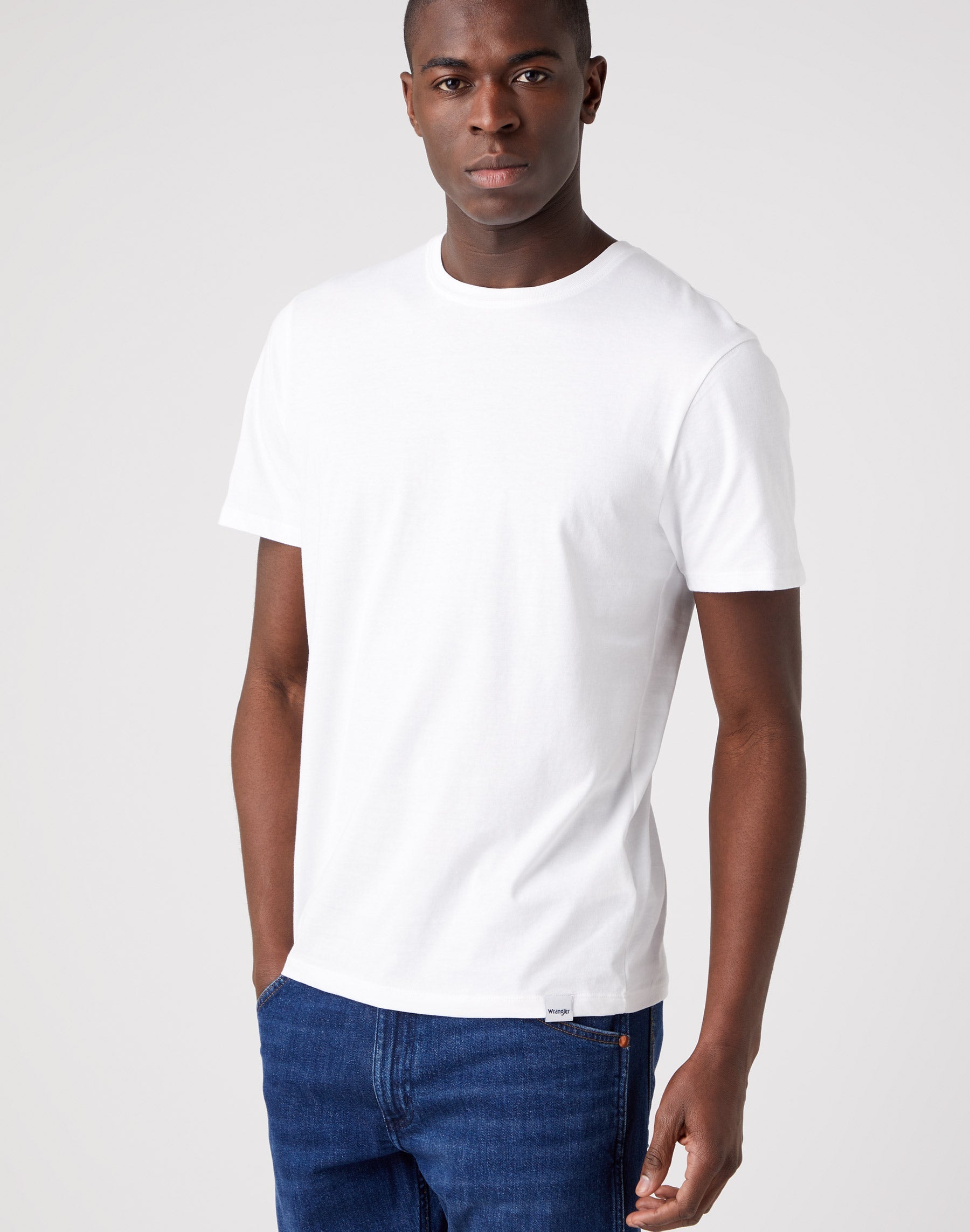 2 Pack Tee in Mid Grey Melange/White T-shirts Wrangler   