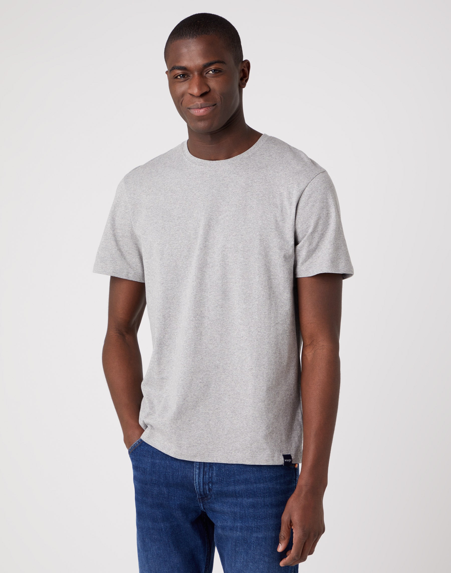 2 Pack Tee in Mid Grey Melange/White T-shirts Wrangler   