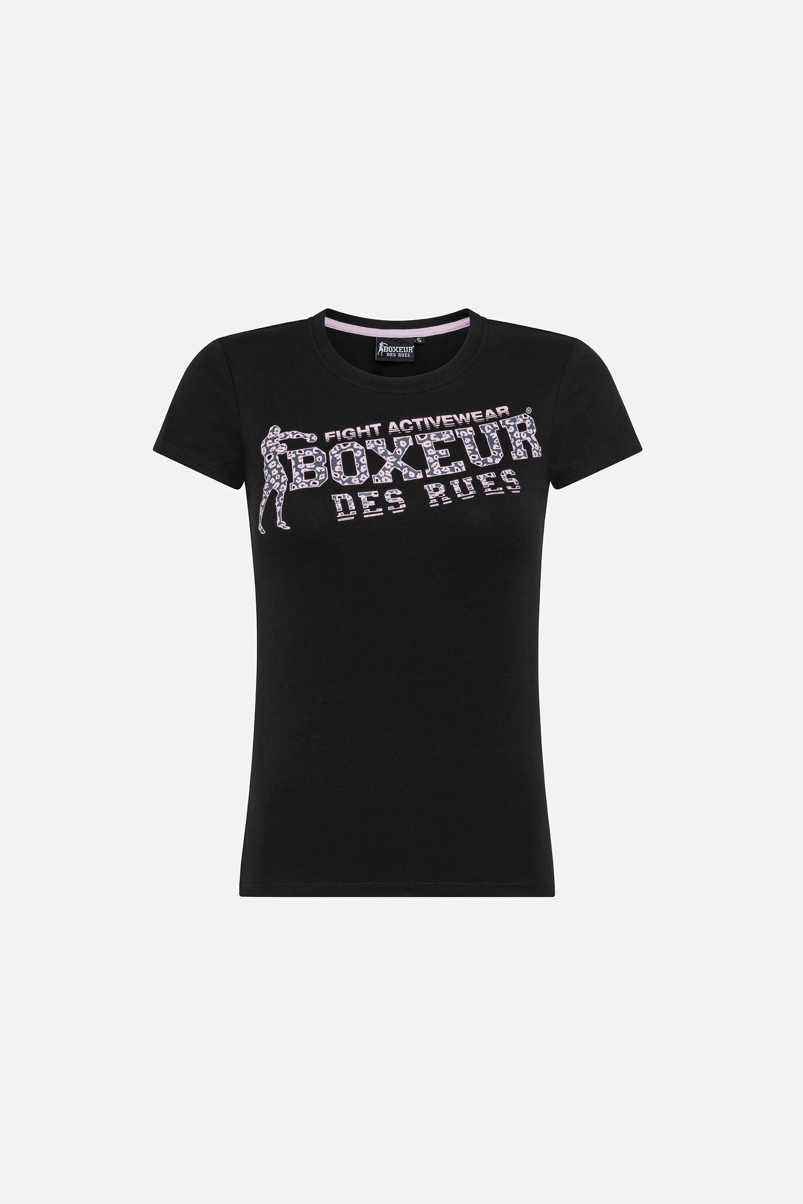 Front Logo Round Neck T-shirt en noir T-shirts Boxeur des Rues   