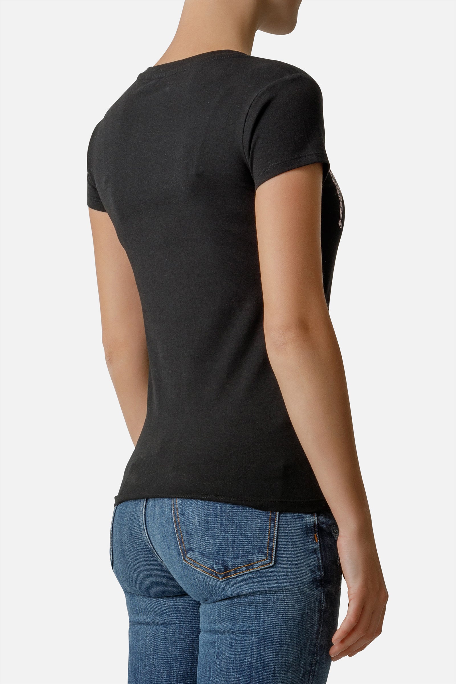 Front Logo Round Neck T-shirt en noir T-shirts Boxeur des Rues   