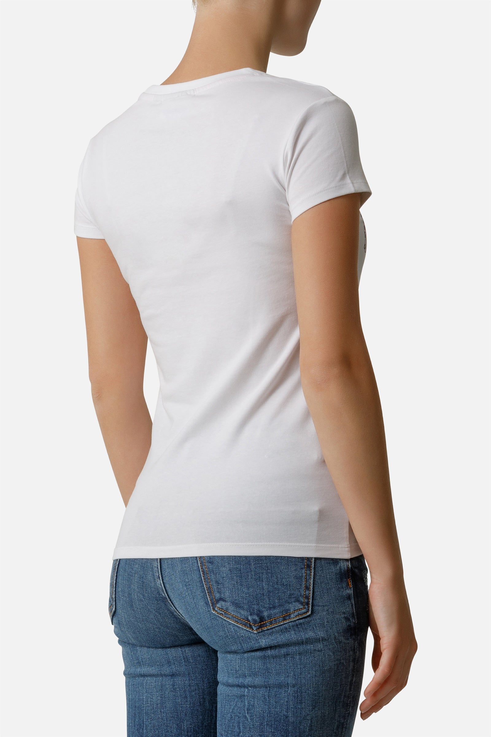 Front Logo Round Neck T-Shirt en blanc T-shirts Boxeur des Rues   