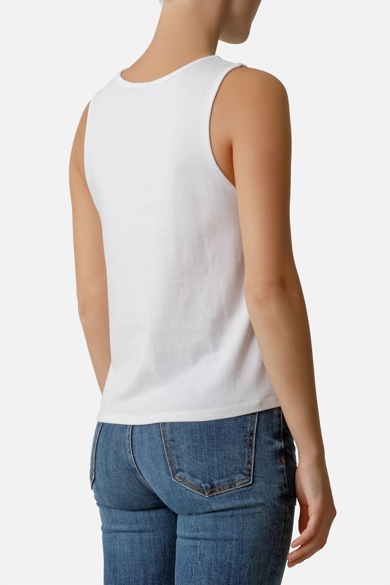 Basic Tank Top With Front Logo in Blanc Débardeurs Boxeur des Rues   