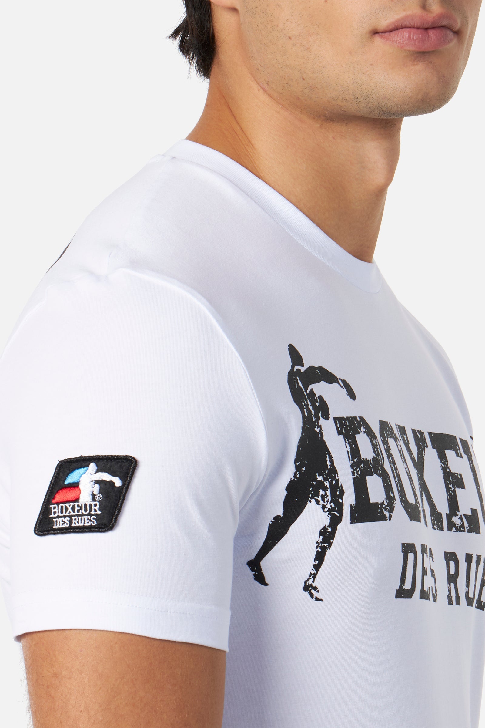 T-Shirt Boxeur Street 2 en blanc-noir T-Shirts Boxeur des Rues   