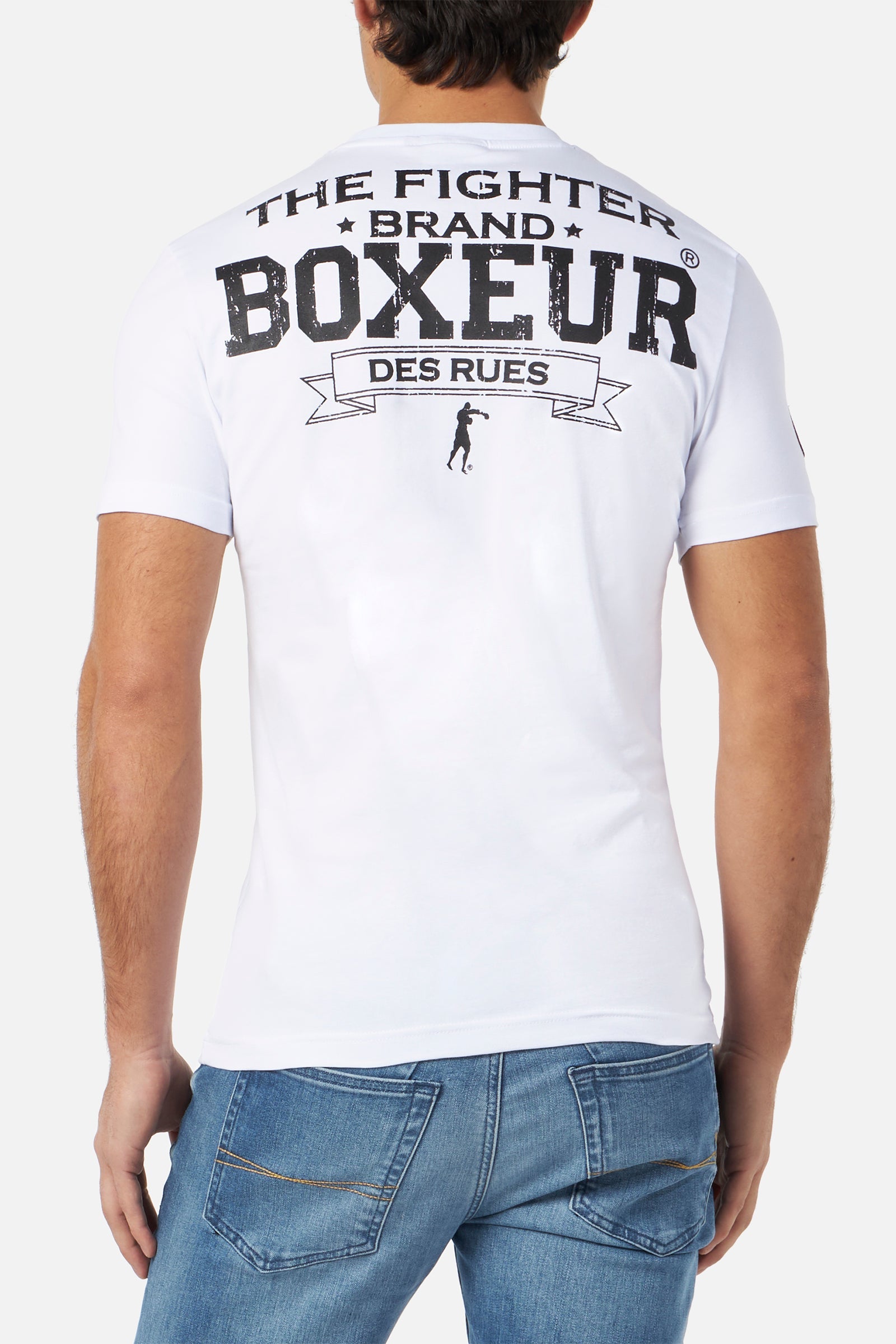 T-Shirt Boxeur Street 2 en blanc-noir T-Shirts Boxeur des Rues   