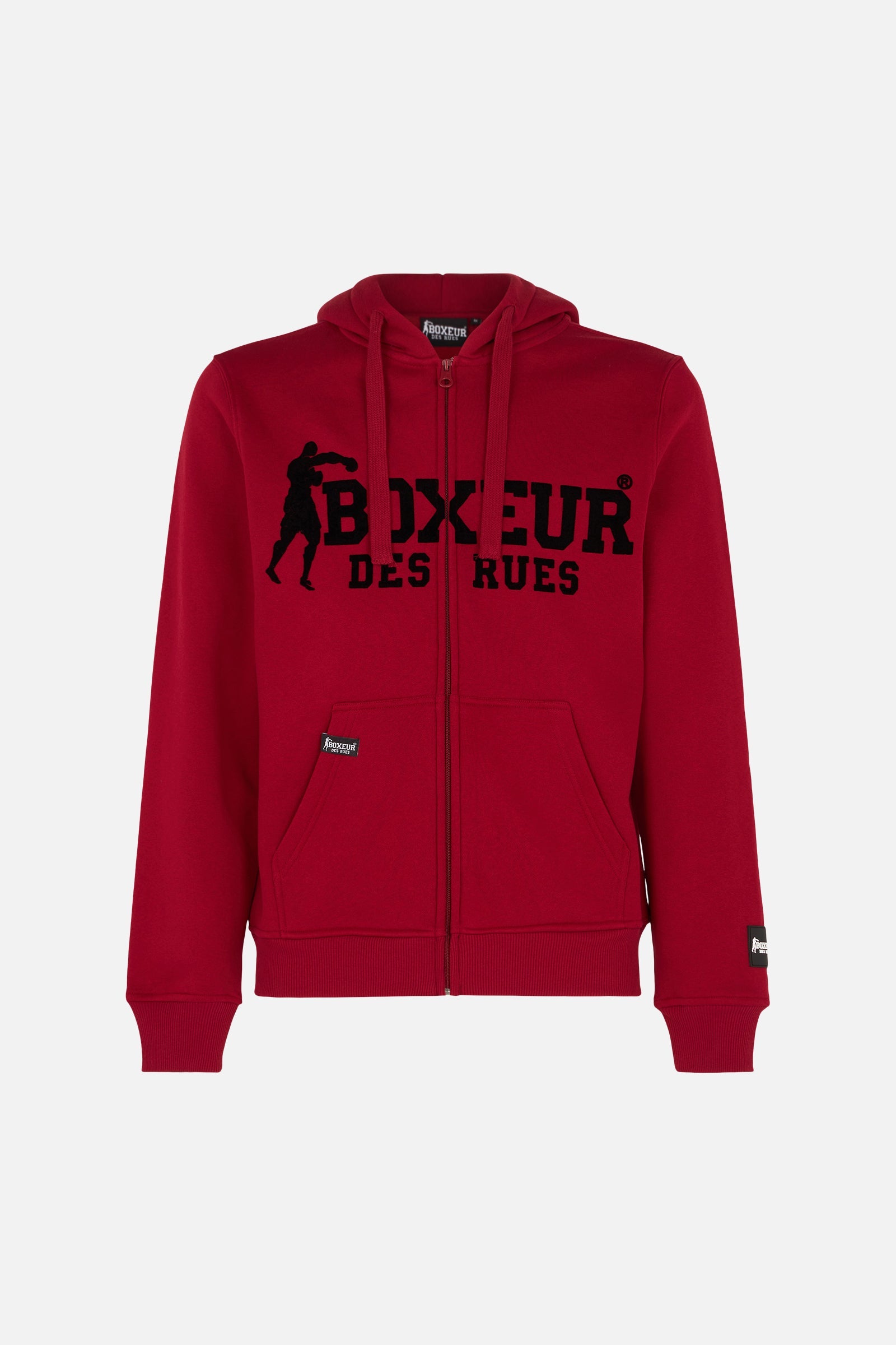 Hoodie Fullzip Logo Print en Bourgogne Sweat-shirts Boxeur des Rues   